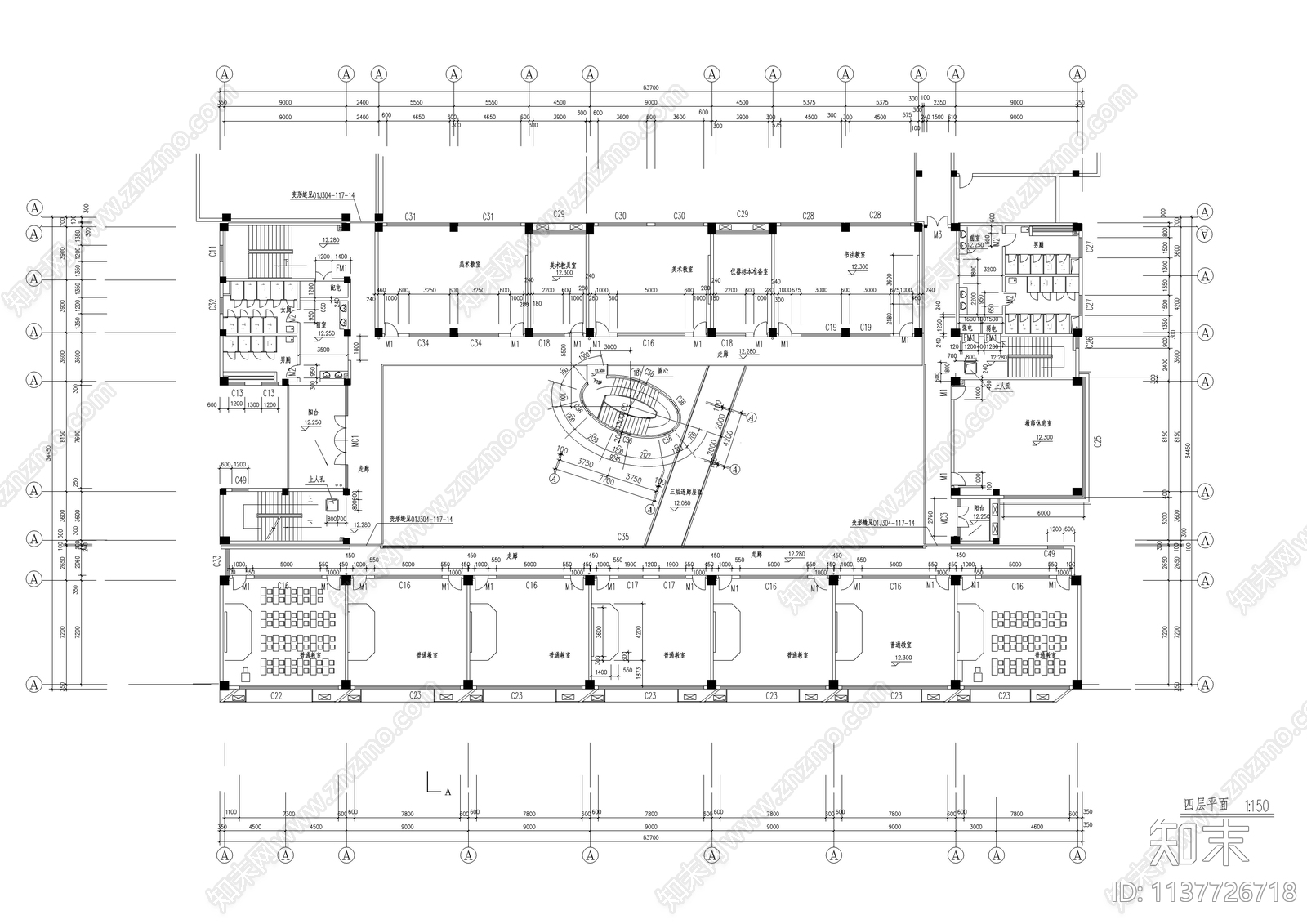 小学教学楼建筑cad施工图下载【ID:1137726718】