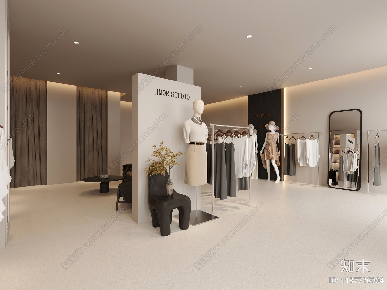 现代服装鞋店3D模型下载【ID:1137726904】