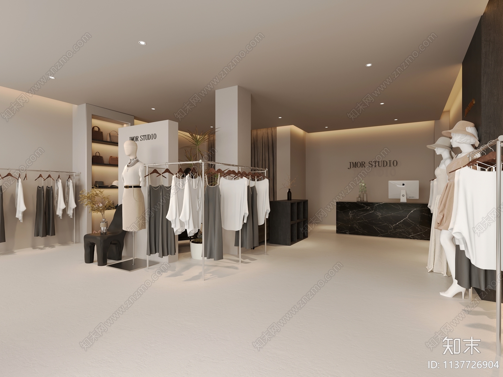 现代服装鞋店3D模型下载【ID:1137726904】