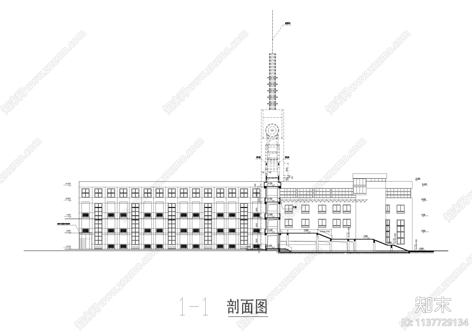 小学教学综合楼建筑cad施工图下载【ID:1137729134】