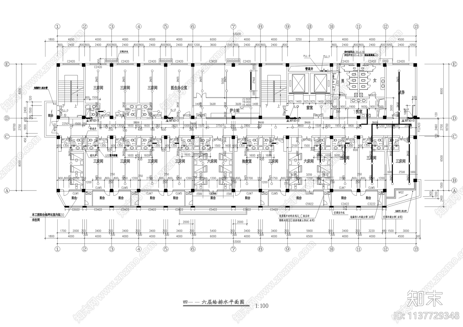 医院给排水cad施工图下载【ID:1137729348】