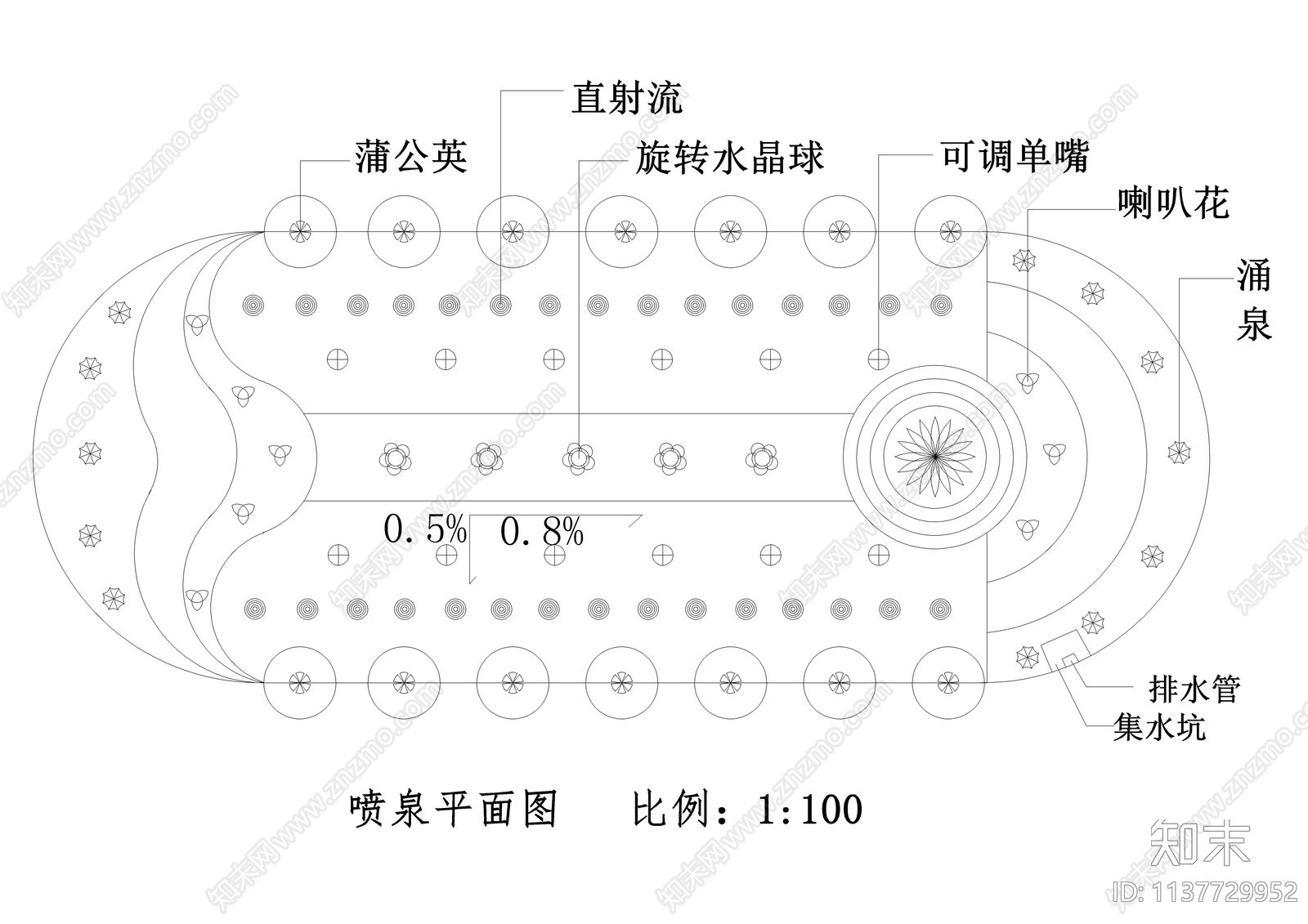 喷泉设计详图施工图下载【ID:1137729952】