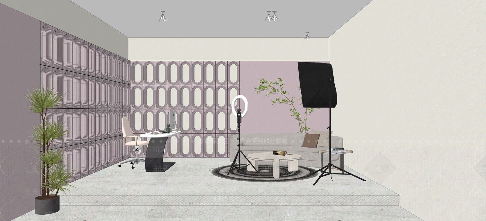 现代直播间SU模型下载【ID:1137733207】