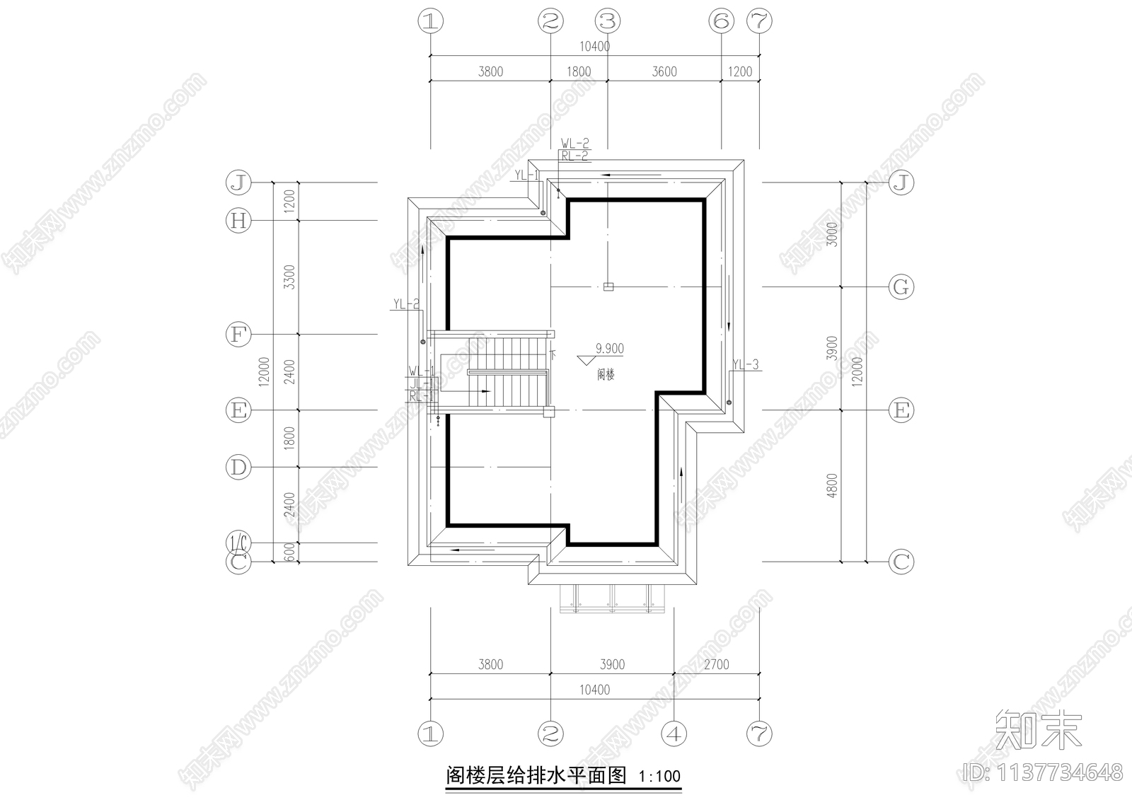 农村四层别墅给排水cad施工图下载【ID:1137734648】