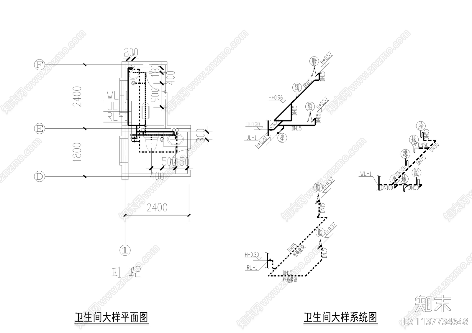 农村四层别墅给排水cad施工图下载【ID:1137734648】