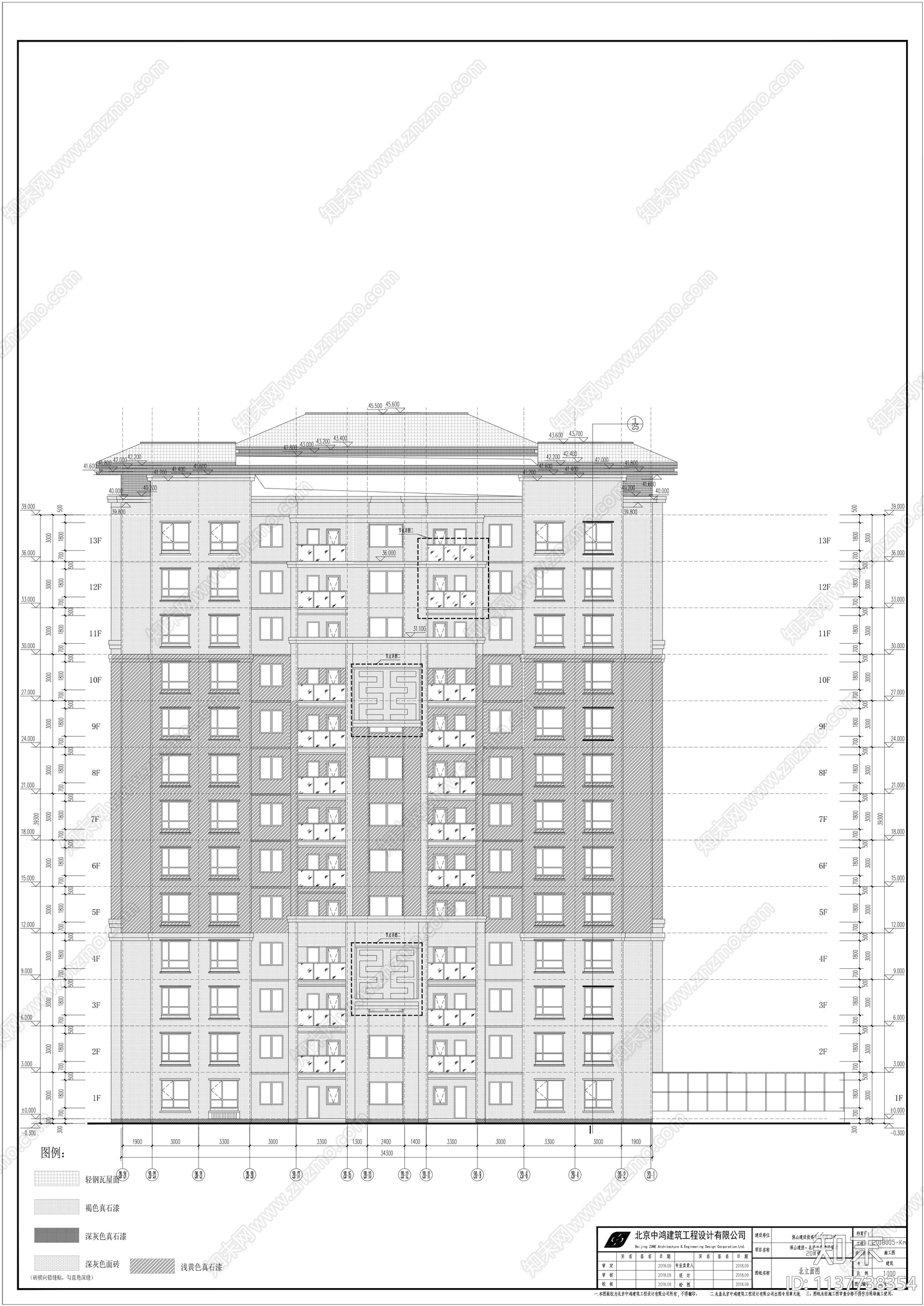 住宅楼建筑cad施工图下载【ID:1137738354】