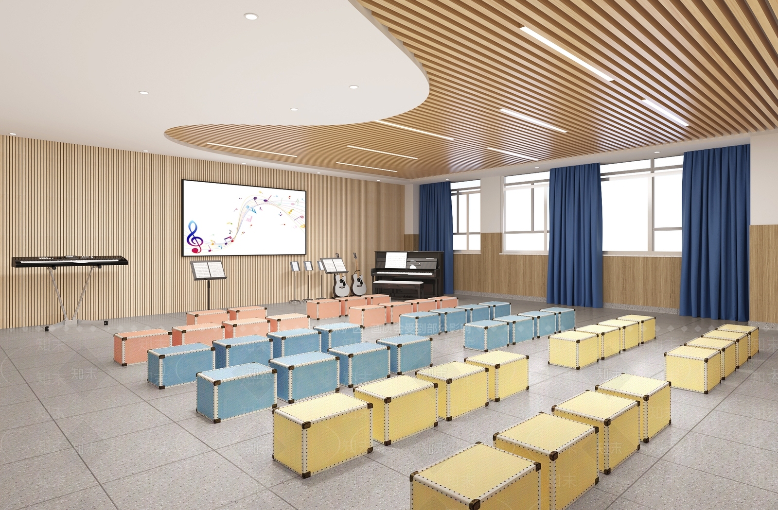 现代音乐教室SU模型下载【ID:1137739546】