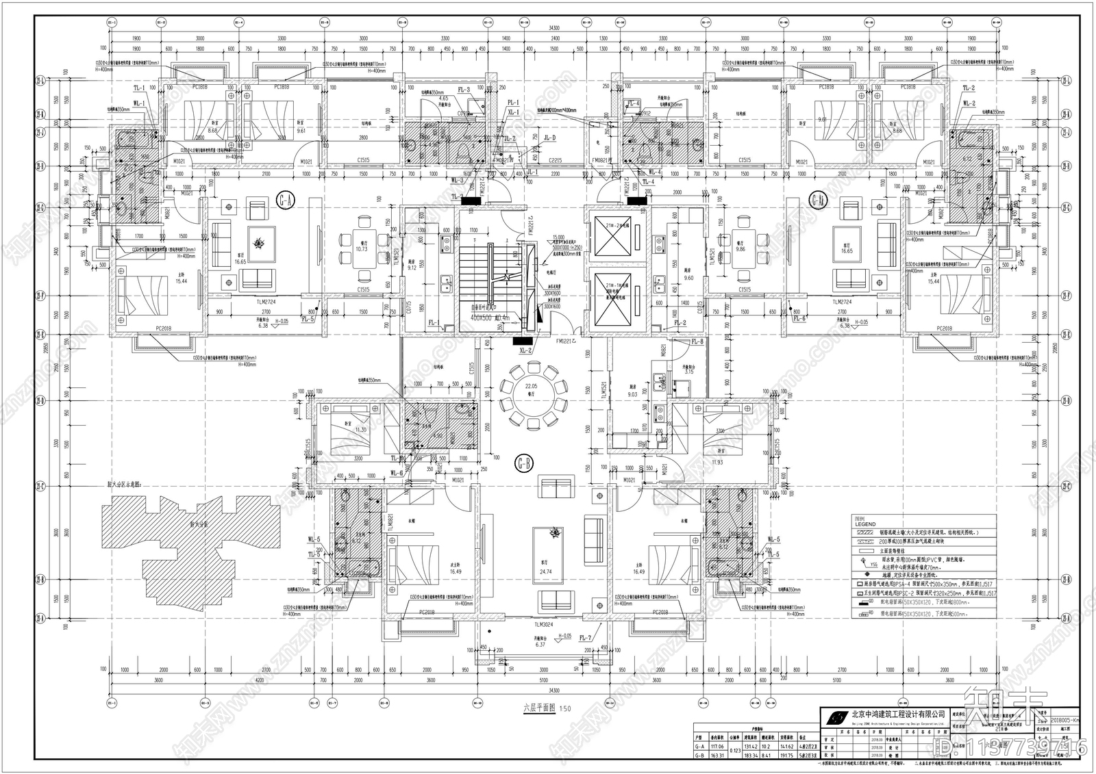 住宅楼建筑cad施工图下载【ID:1137739716】