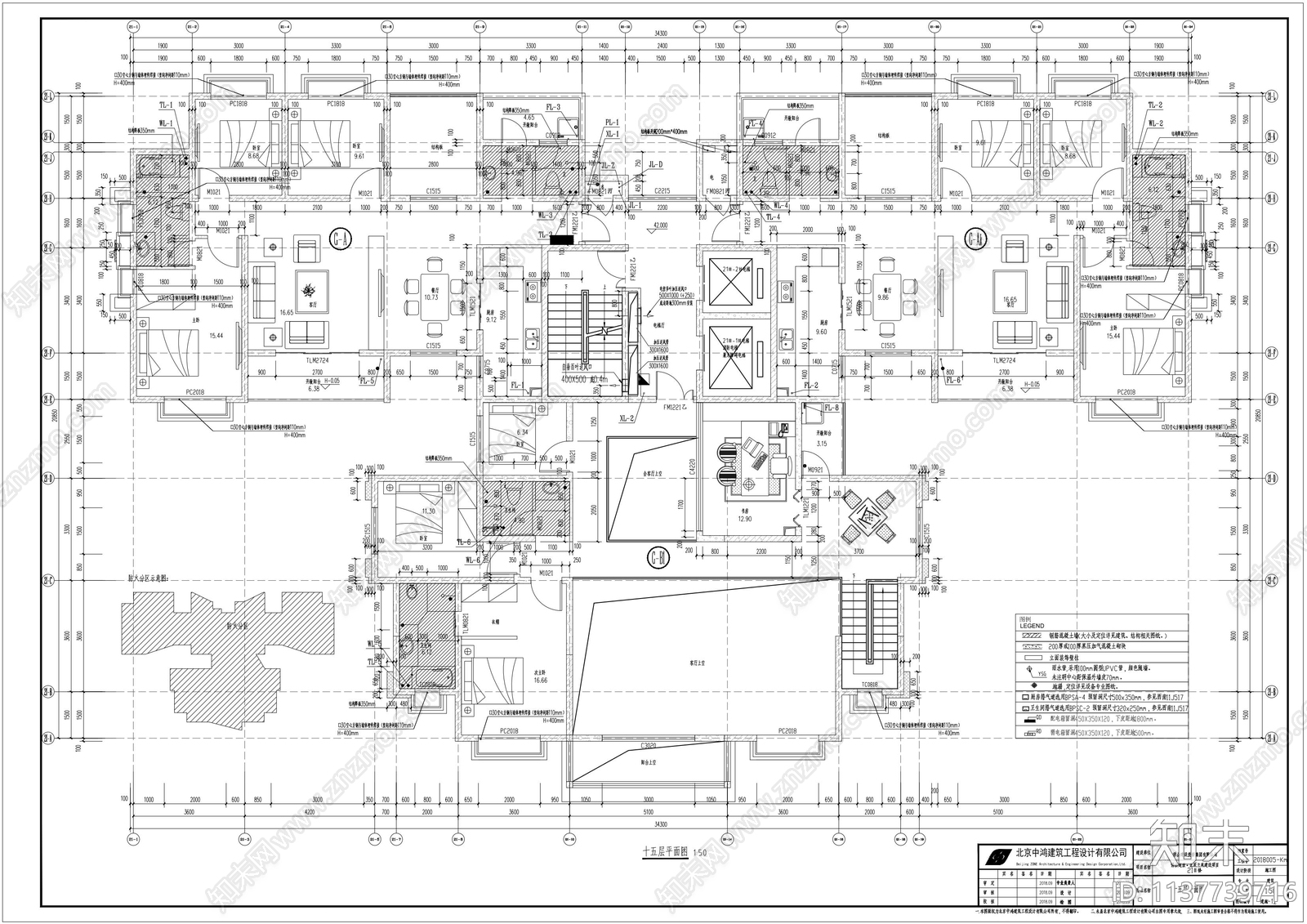 住宅楼建筑cad施工图下载【ID:1137739716】