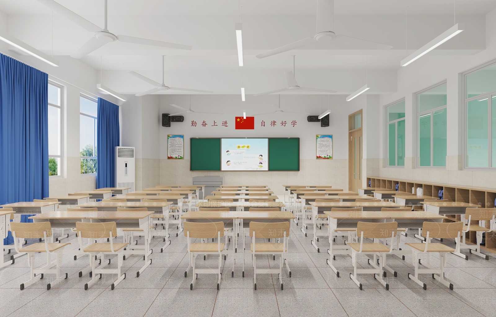 现代学校教室SU模型下载【ID:1137740037】