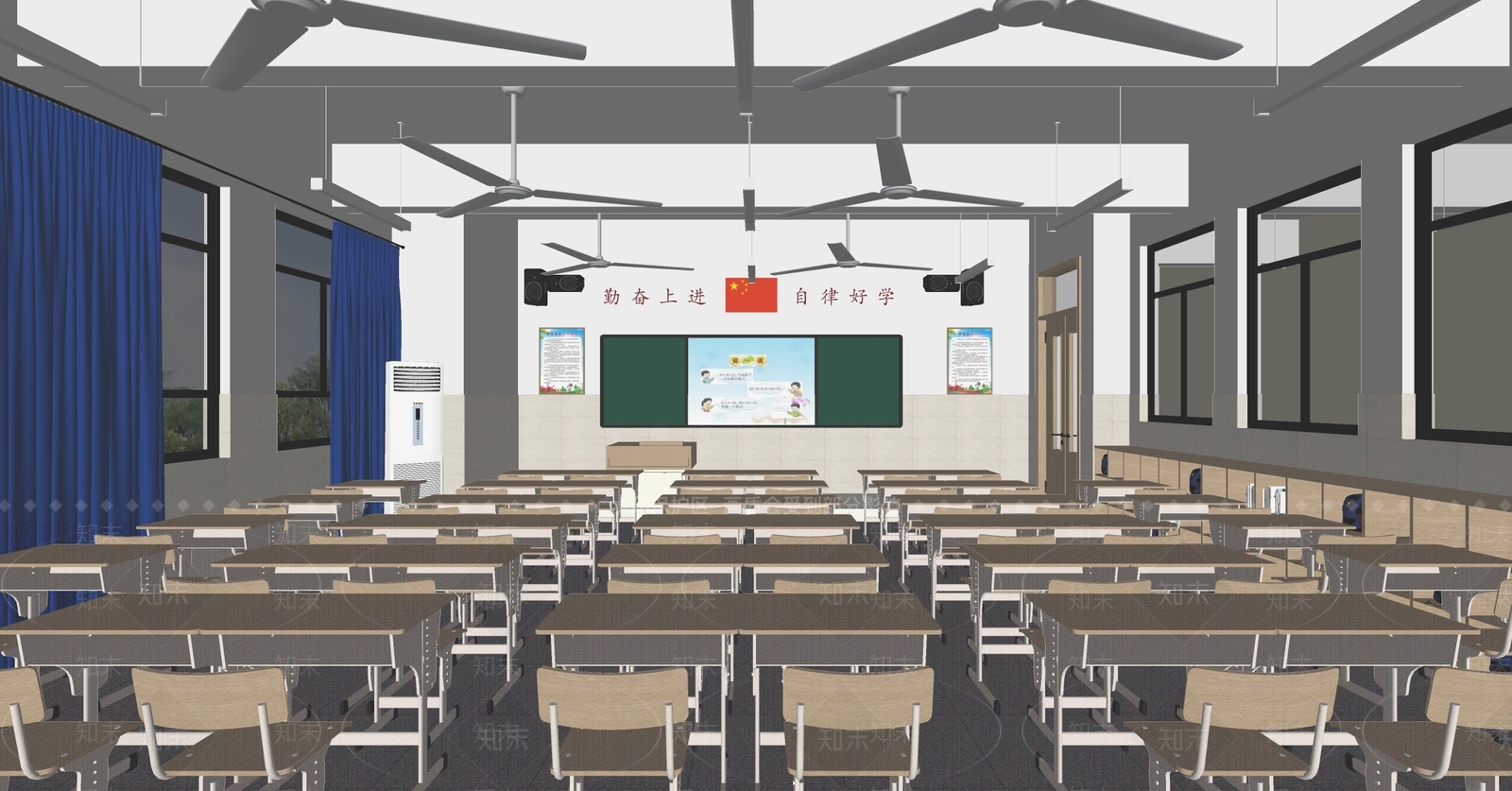 现代学校教室SU模型下载【ID:1137740037】