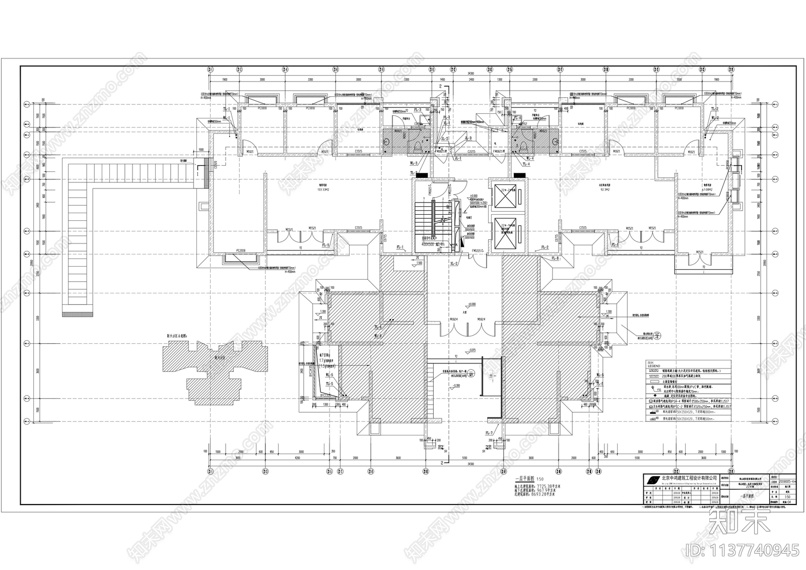 住宅楼建筑cad施工图下载【ID:1137740945】