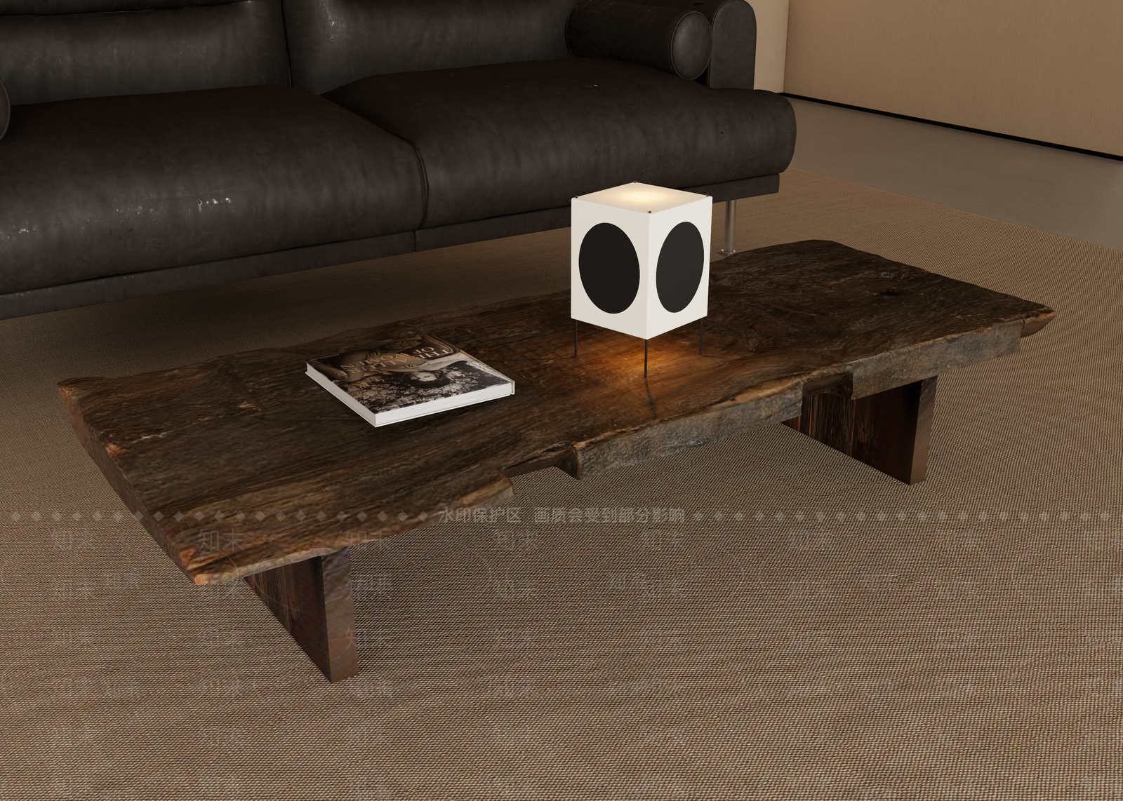 侘寂风老木头茶几3D模型下载【ID:1137744388】