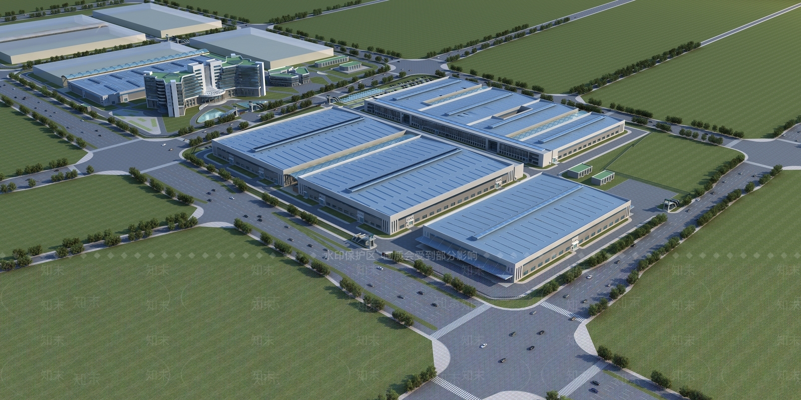 现代工业厂房3D模型下载【ID:1137744067】