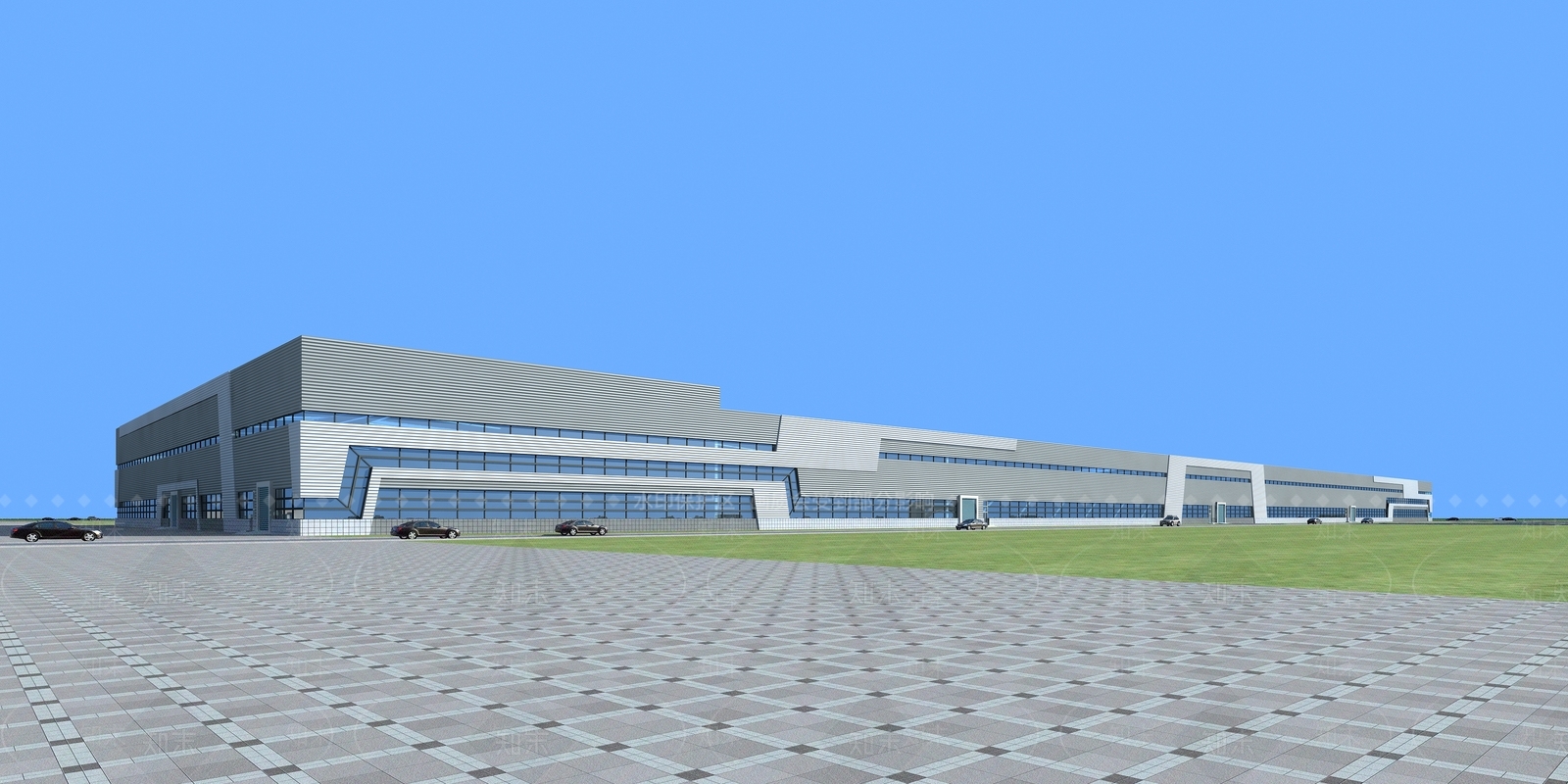 现代工业厂房3D模型下载【ID:1137744213】