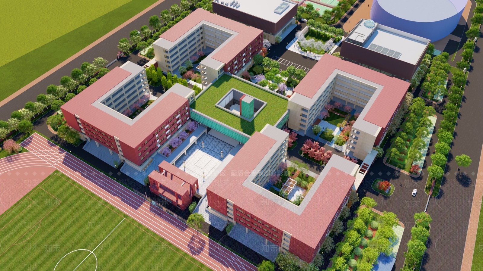 现代校园景观SU模型下载【ID:1137749738】