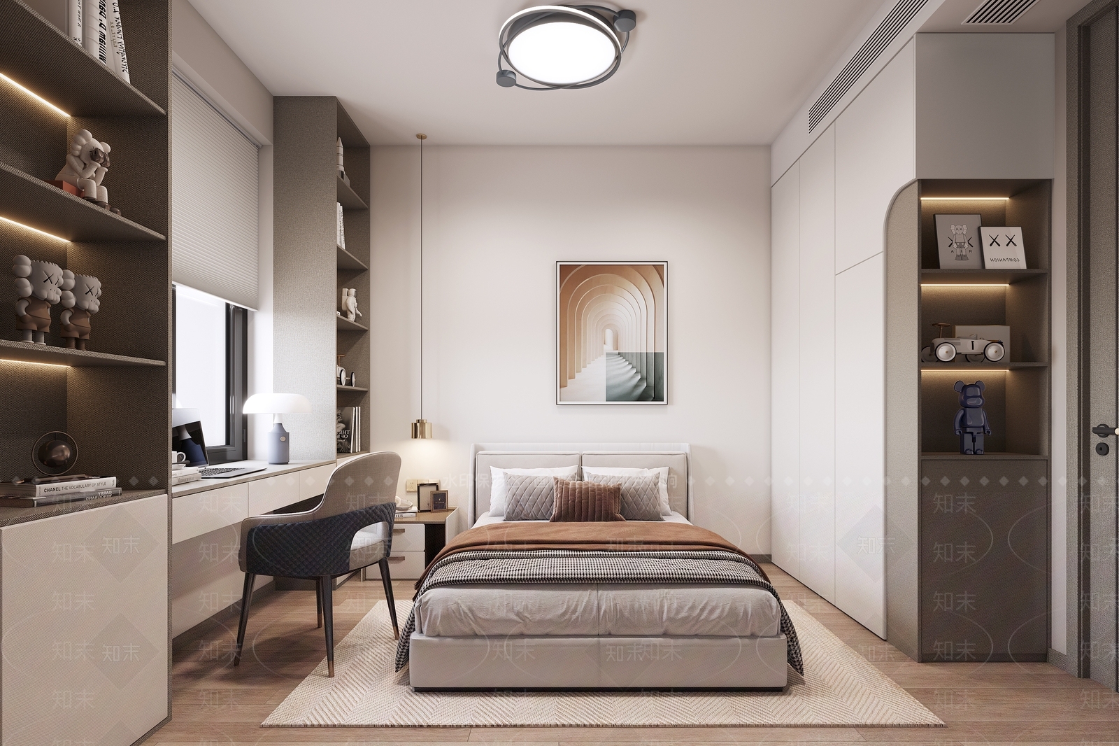 现代次卧室3D模型下载【ID:1137751276】