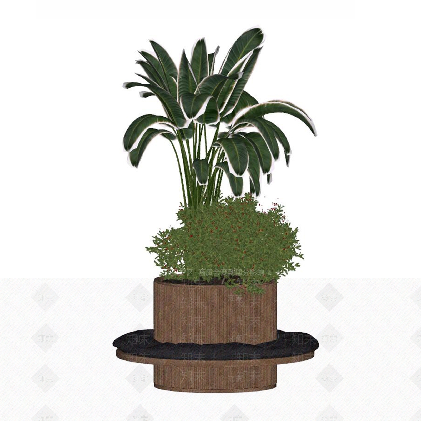 现代户外植物休闲公共椅SU模型下载【ID:1137752666】