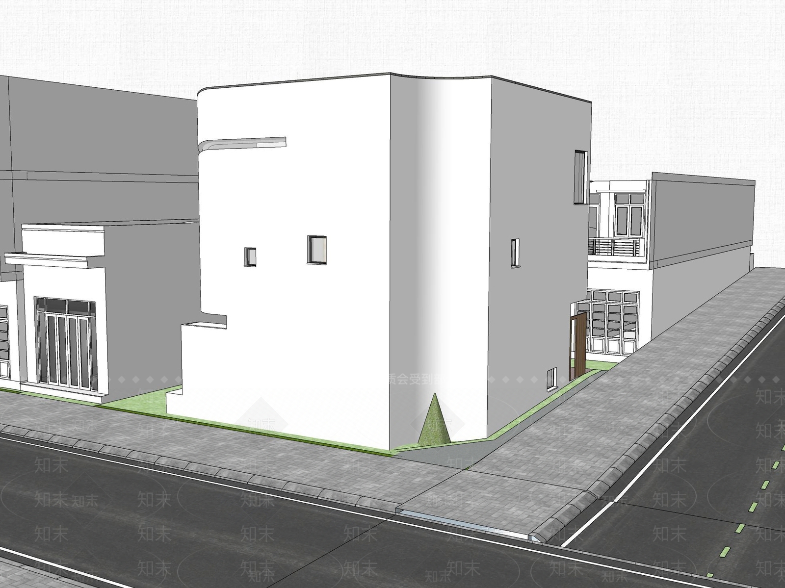 现代民宿建筑SU模型下载【ID:1137753697】