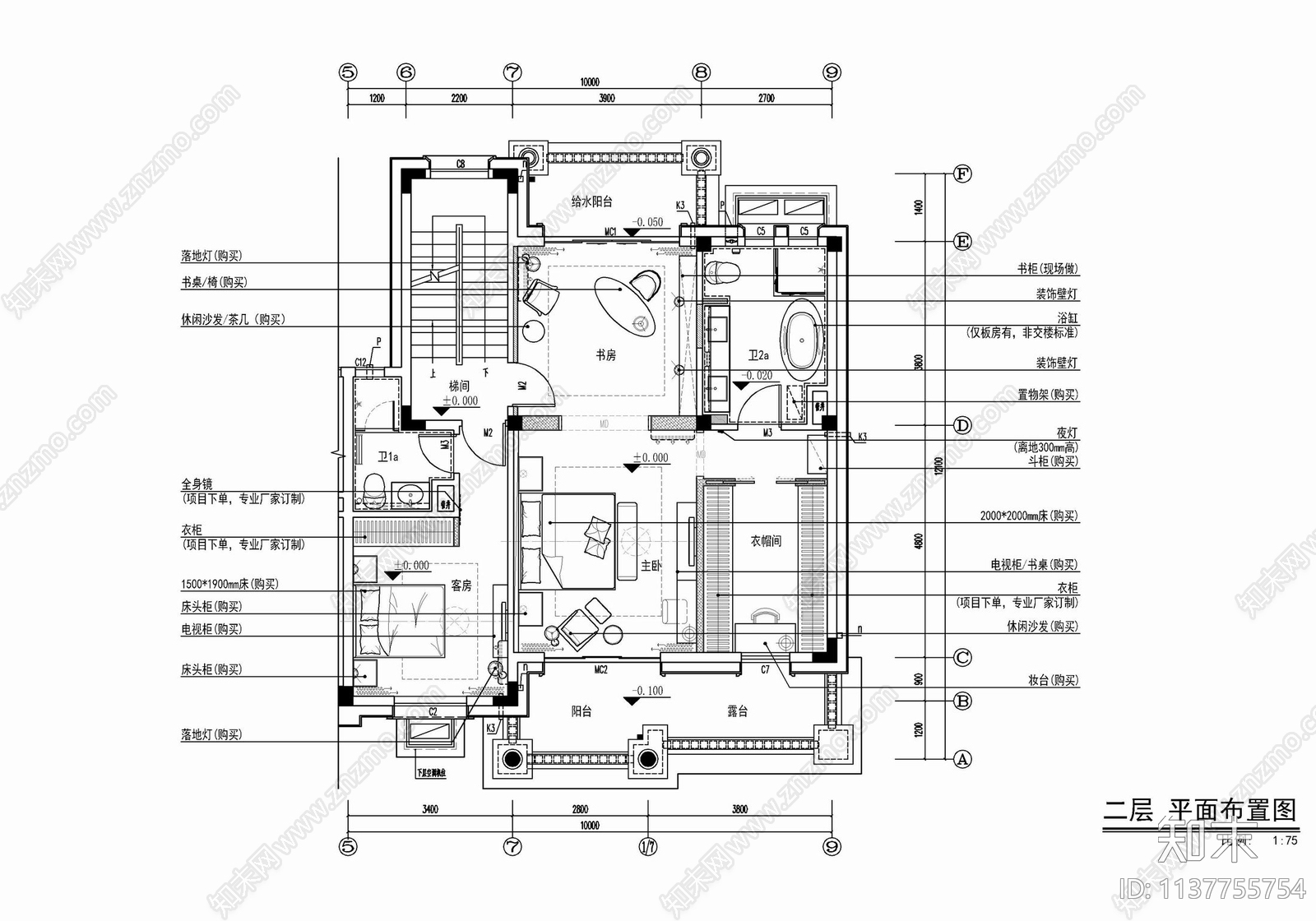 三层小别墅室内平立面cad施工图下载【ID:1137755754】