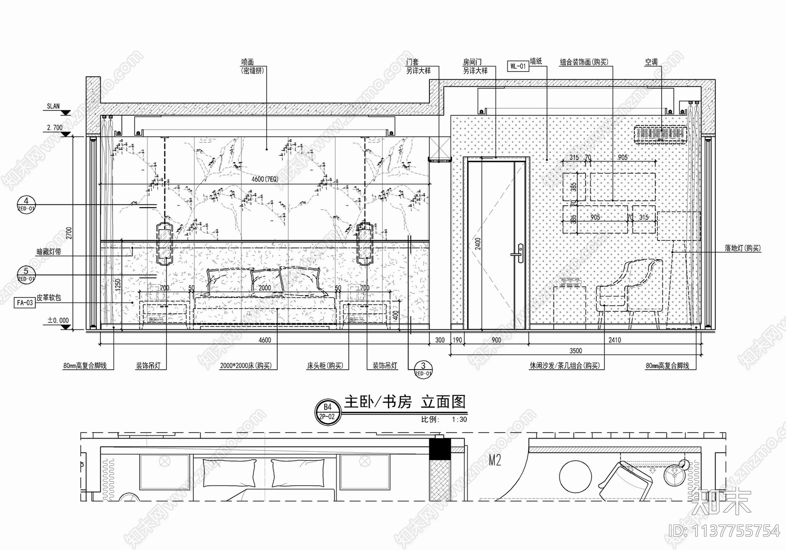 三层小别墅室内平立面cad施工图下载【ID:1137755754】