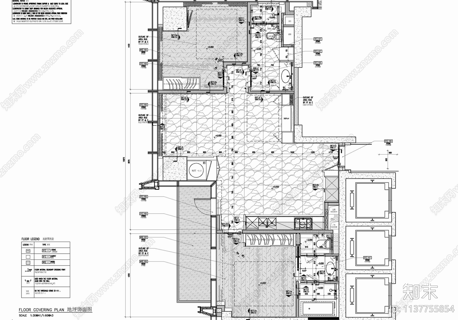 120㎡家装室内cad施工图下载【ID:1137755854】