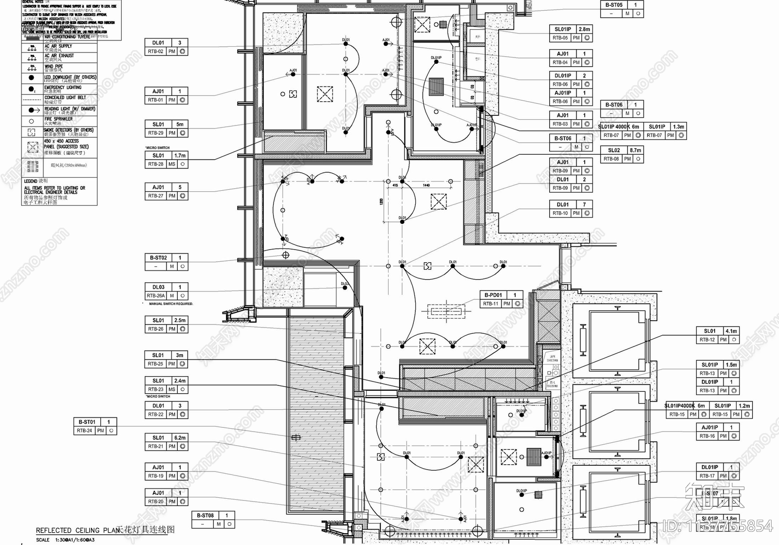 120㎡家装室内cad施工图下载【ID:1137755854】