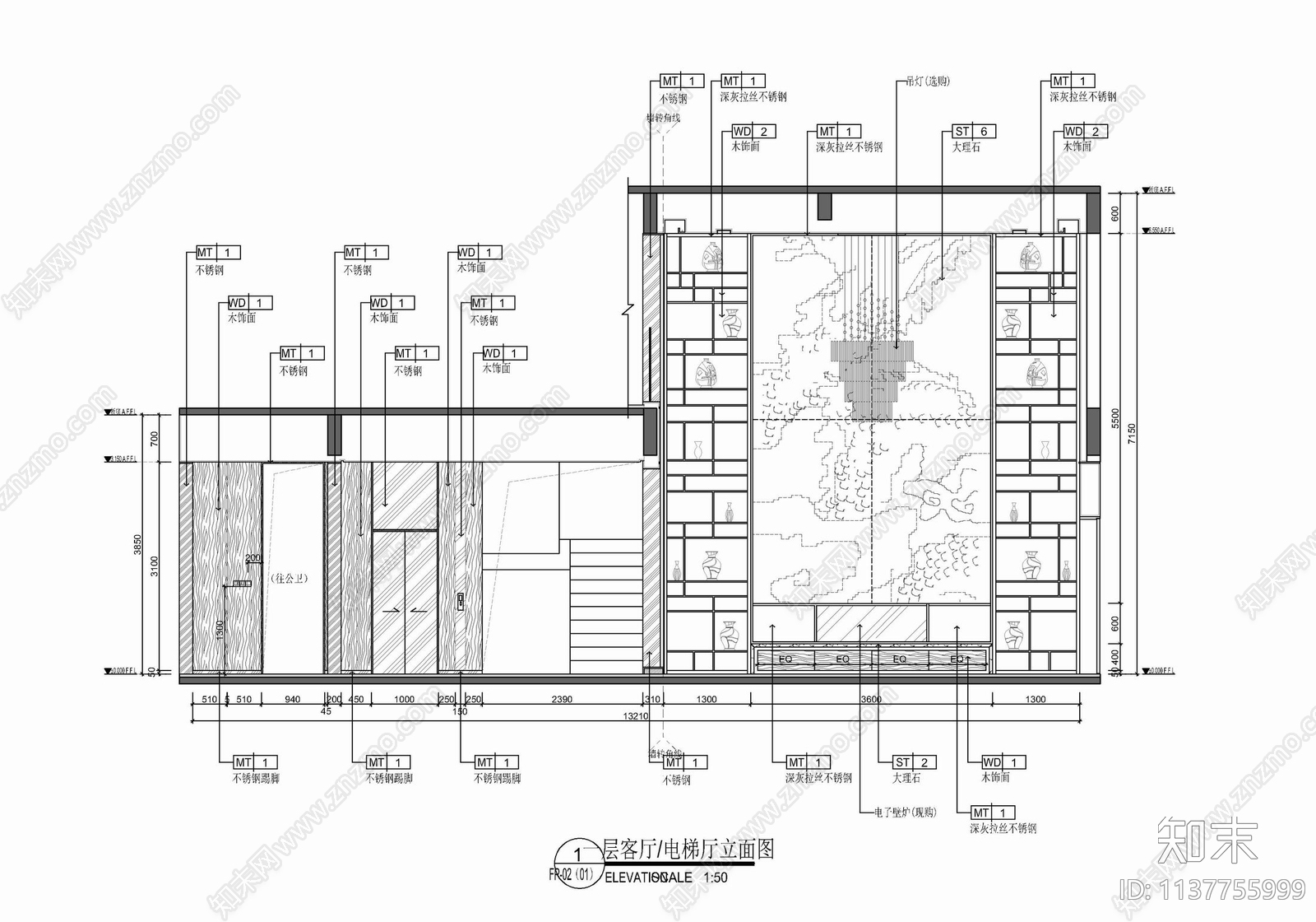 五层别墅平立面cad施工图下载【ID:1137755999】