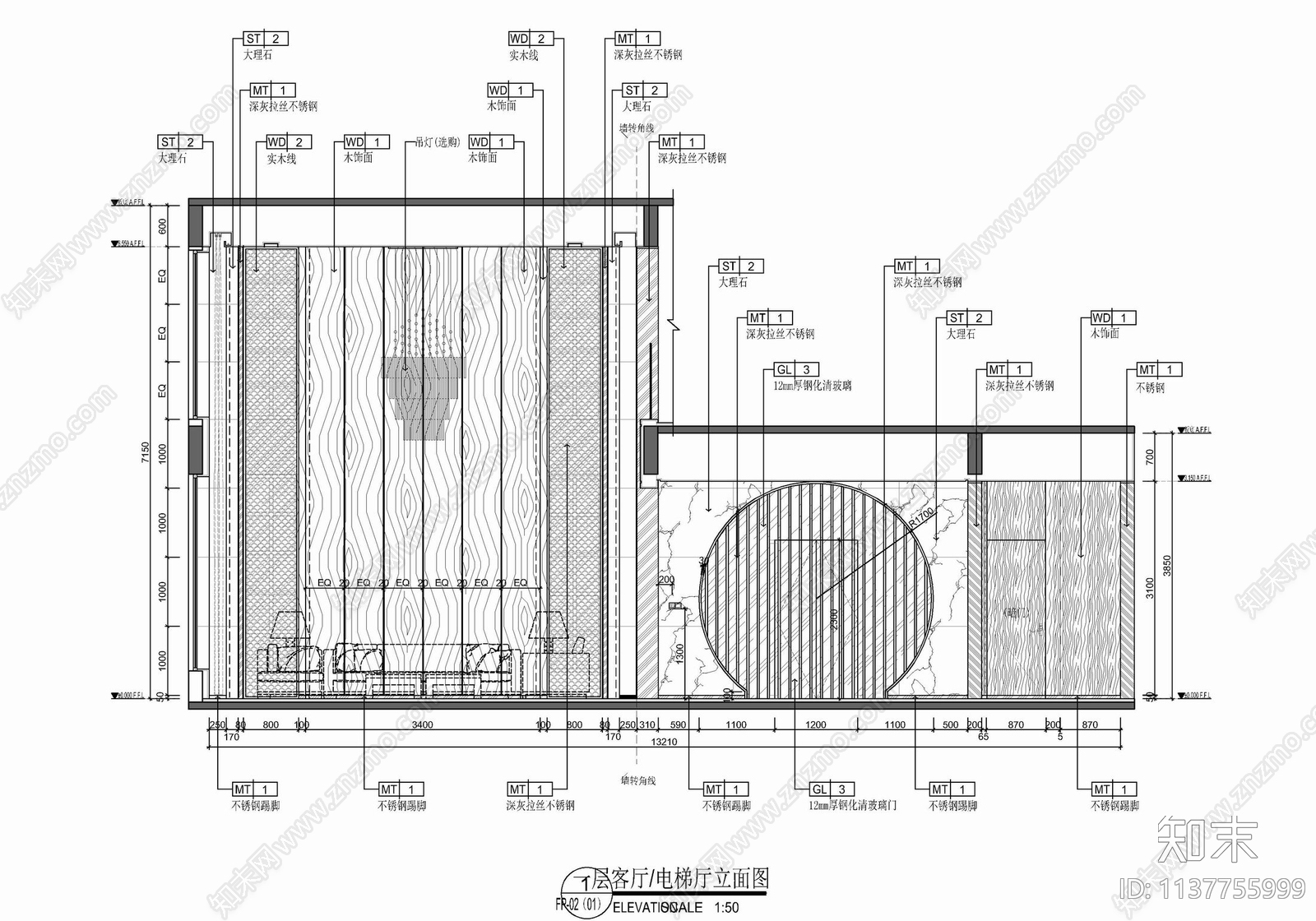 五层别墅平立面cad施工图下载【ID:1137755999】