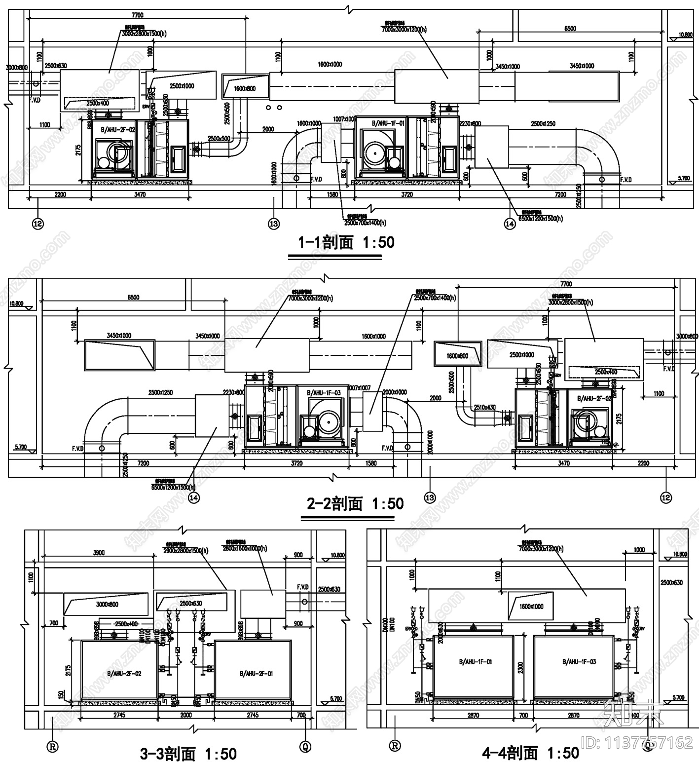 新风机房空调机房大样施工图下载【ID:1137757162】