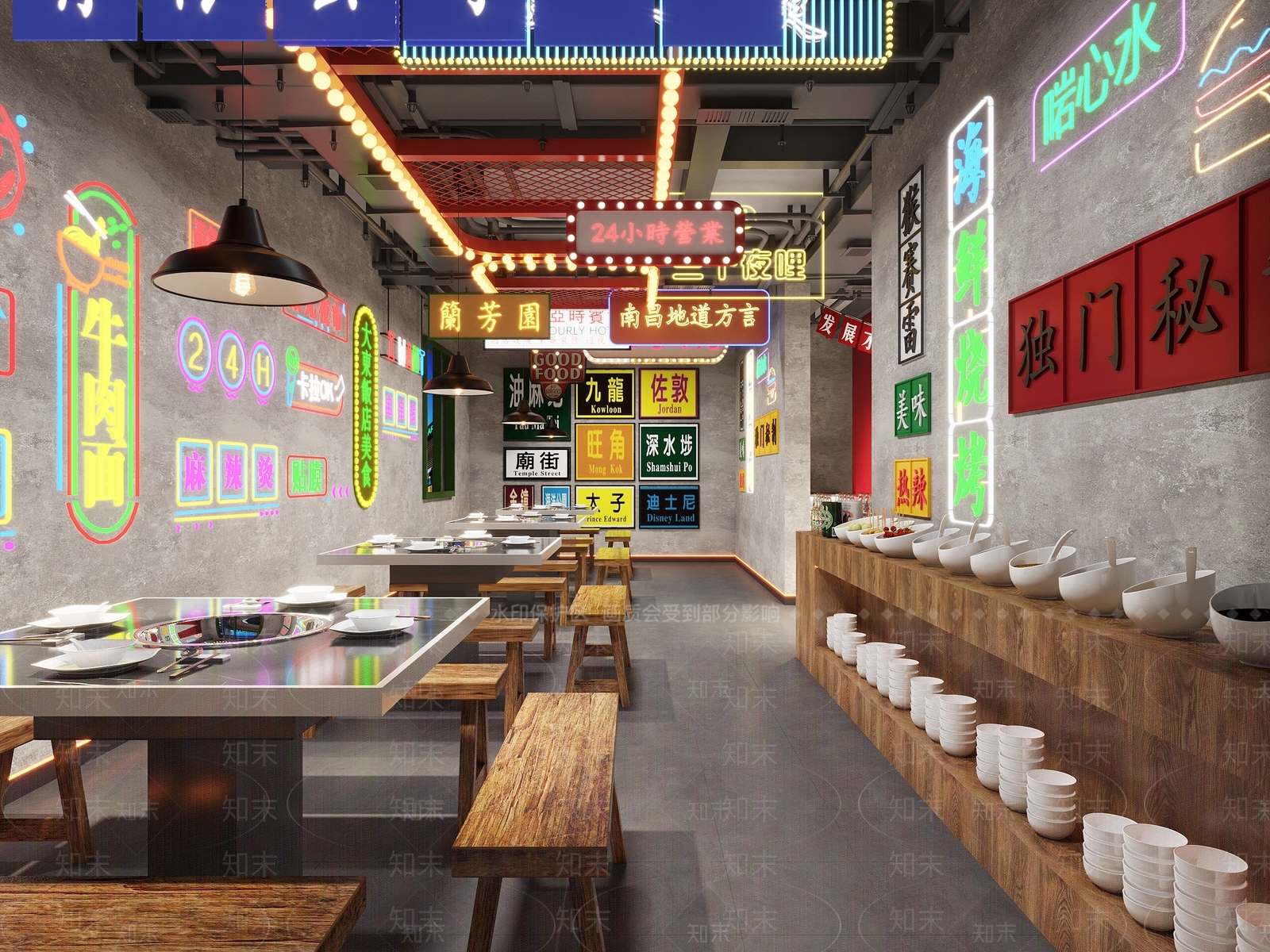 工业风火锅店3D模型下载【ID:1137757412】