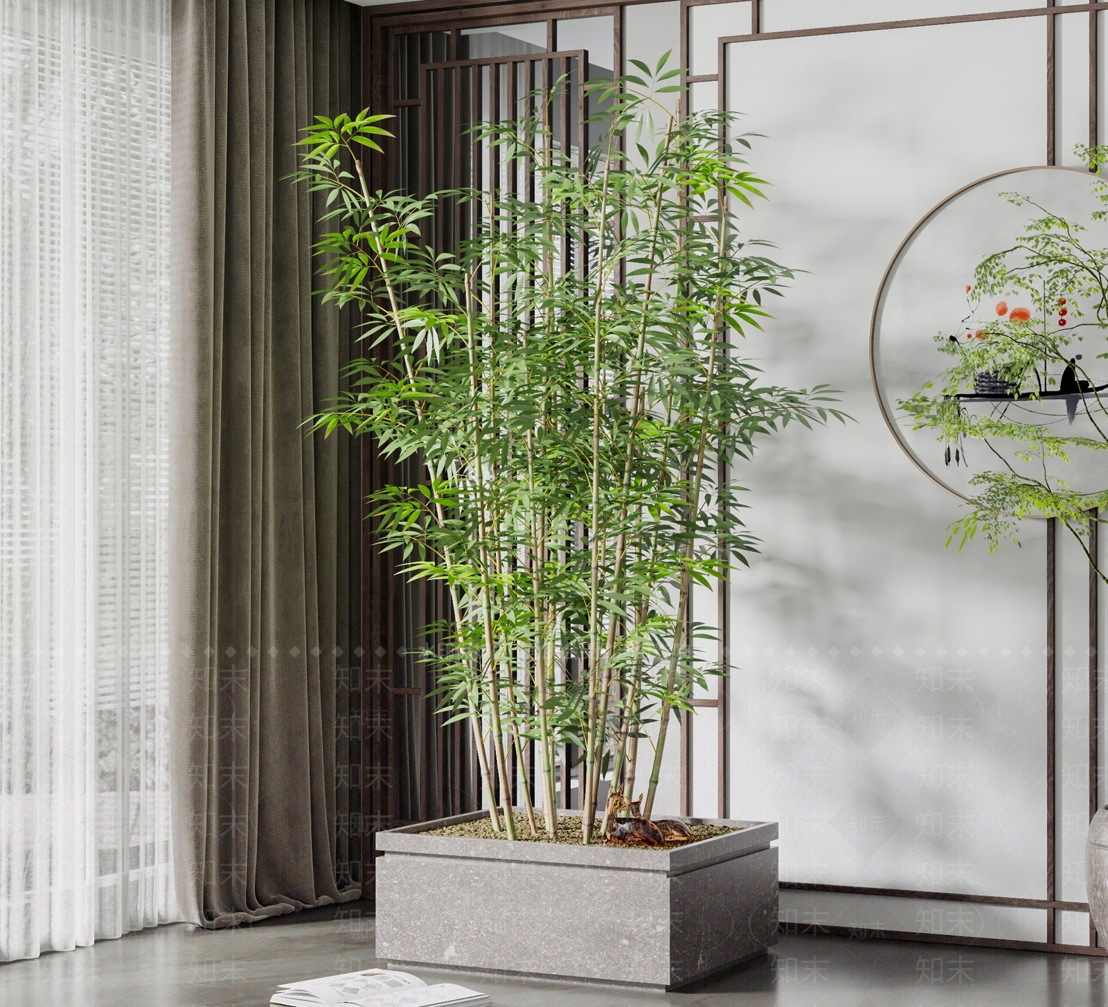 现代竹子树池SU模型下载【ID:1137758446】