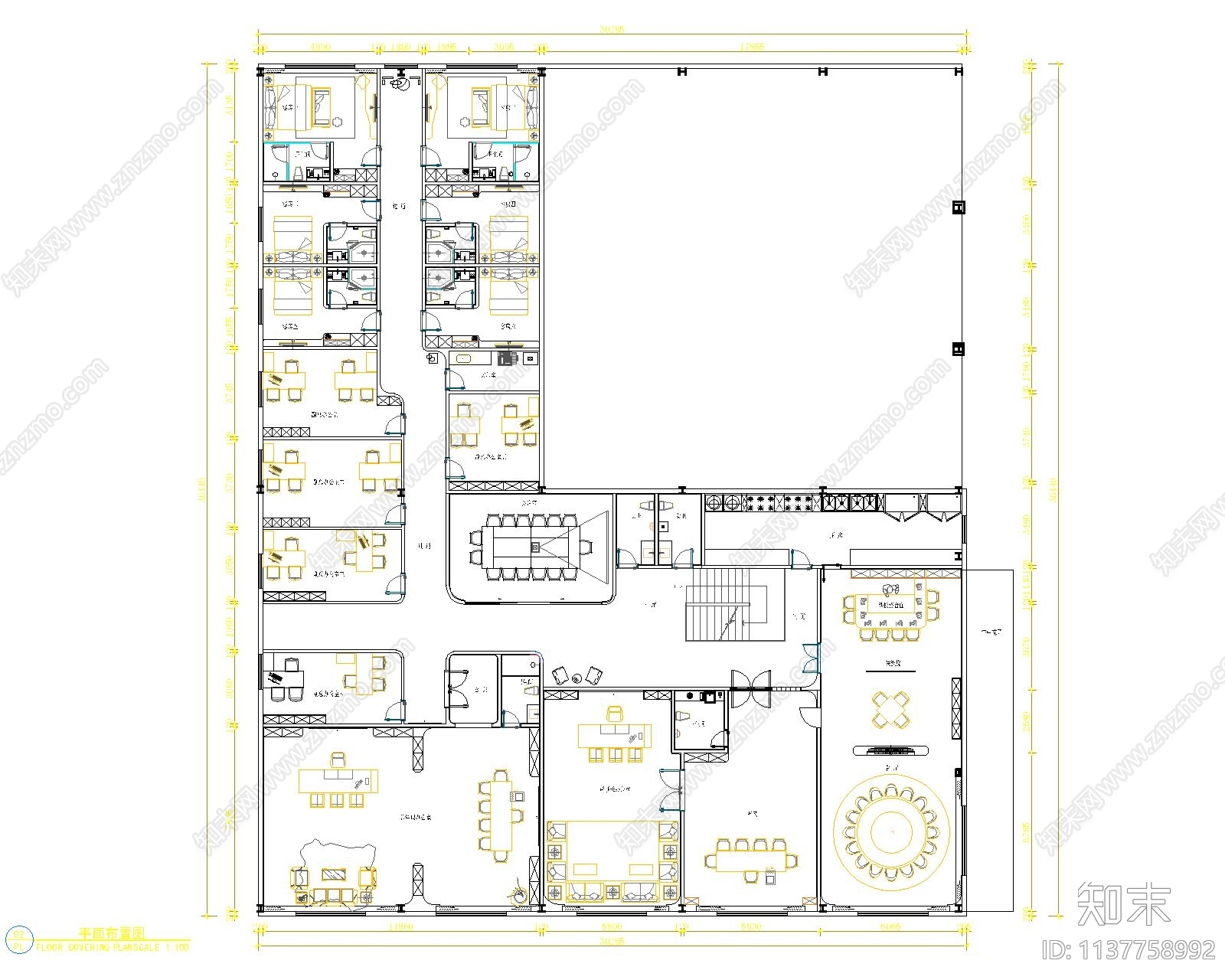 福建广太集团办公室cad施工图下载【ID:1137758992】