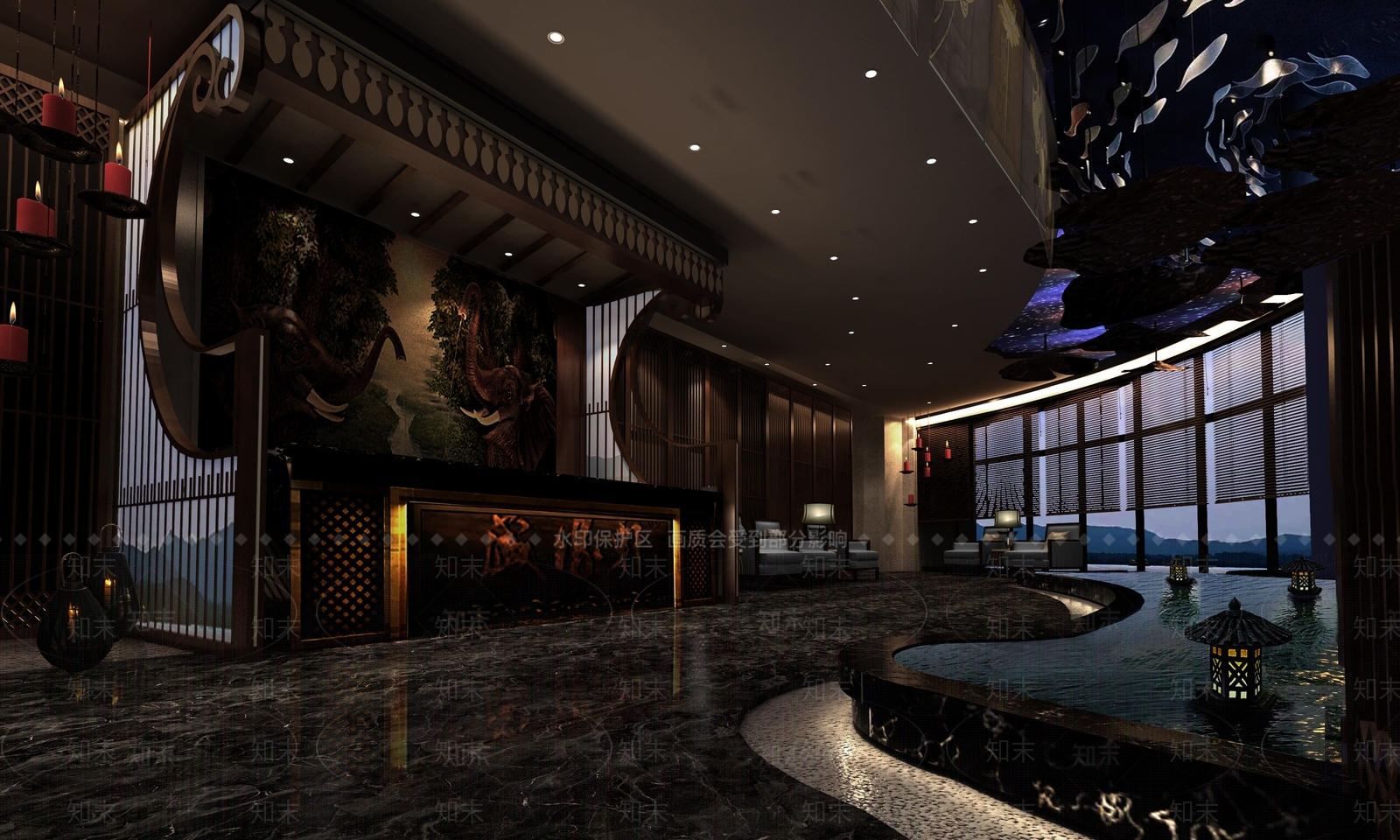 新中式足浴SPA养生会所3D模型下载【ID:1137765531】