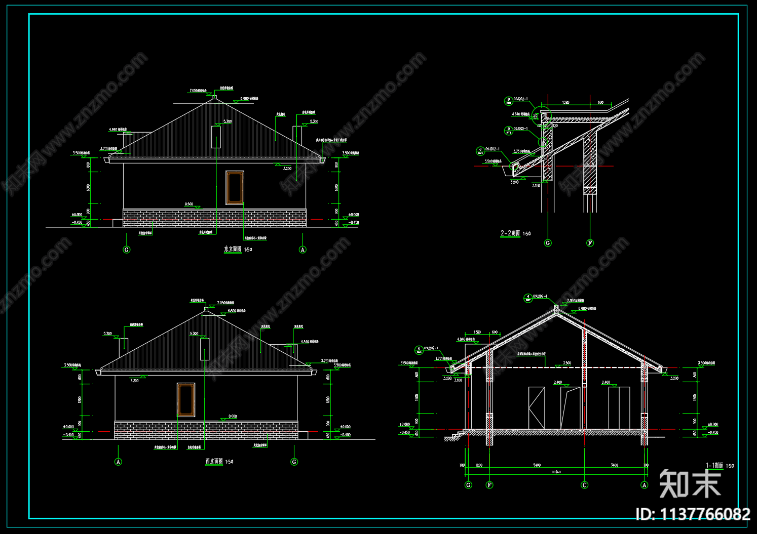 北方民居建筑施工图下载【ID:1137766082】