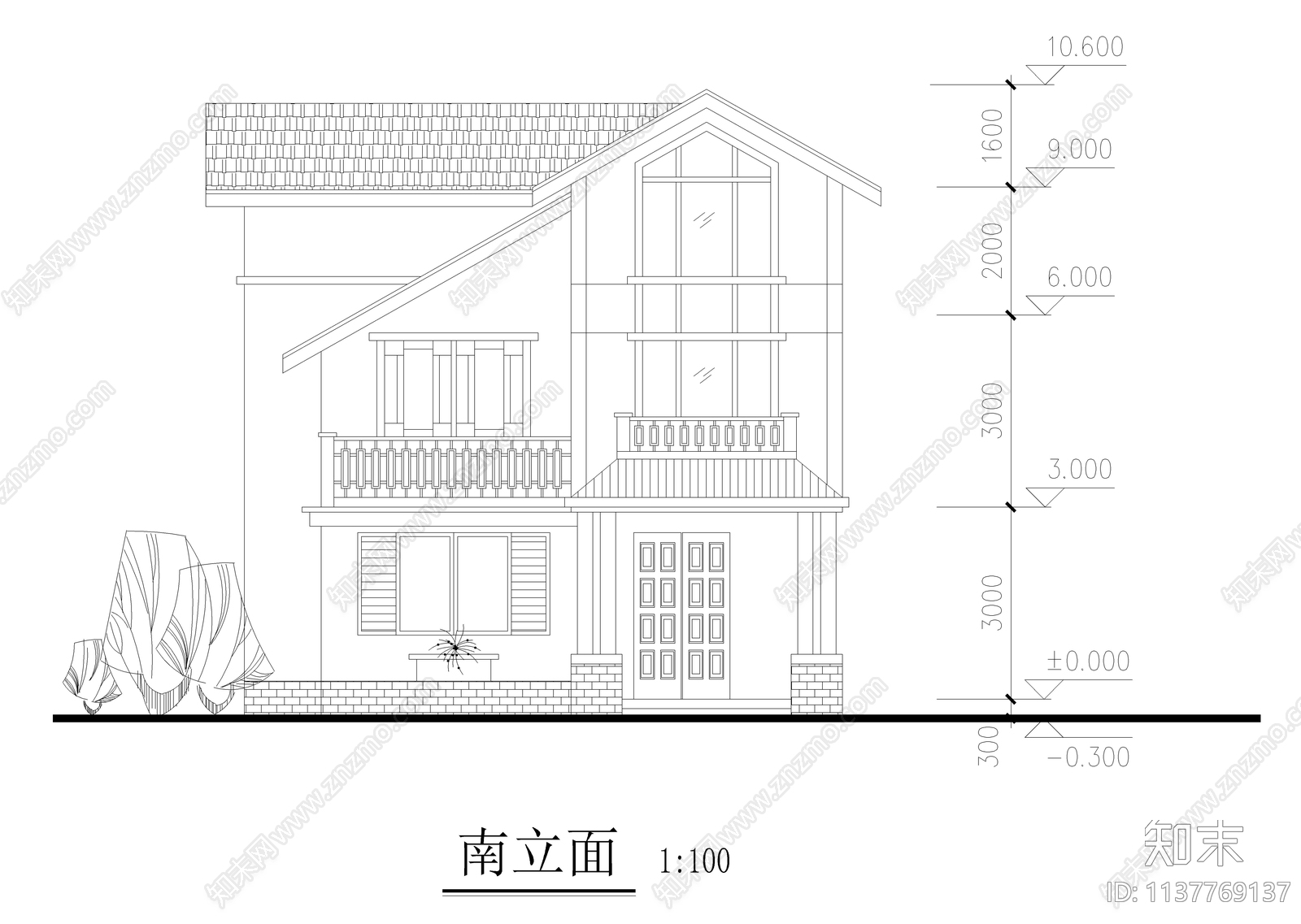 270平三层自建小别墅建筑cad施工图下载【ID:1137769137】