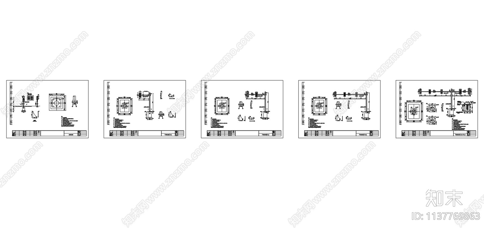 红绿灯信号灯杆大样cad施工图下载【ID:1137769863】