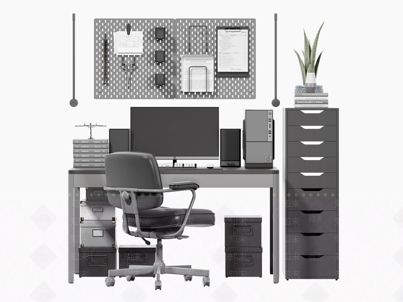 现代电脑书桌椅SU模型下载【ID:1137770384】