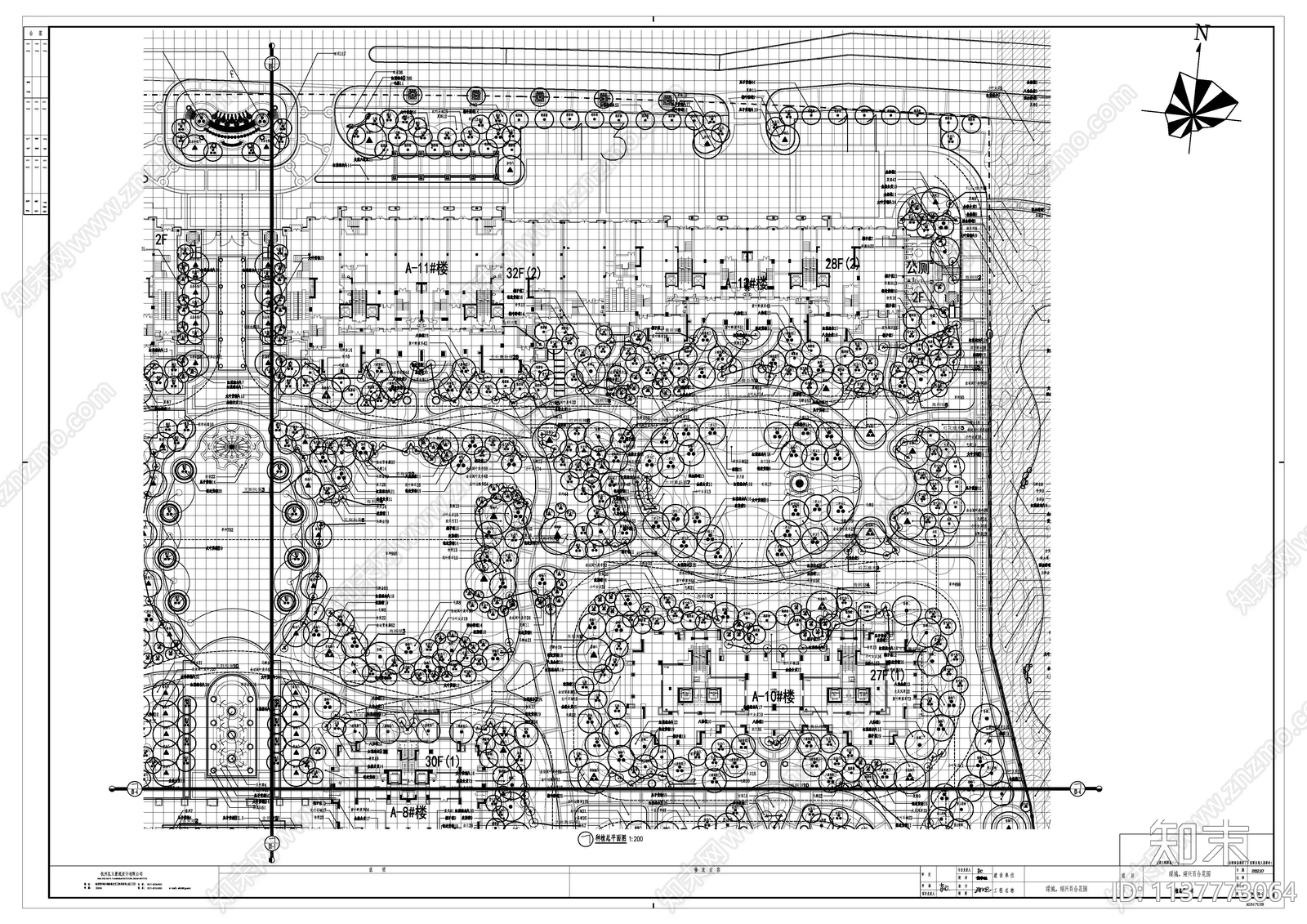 绍兴百合花园植物景观平面图施工图下载【ID:1137773064】