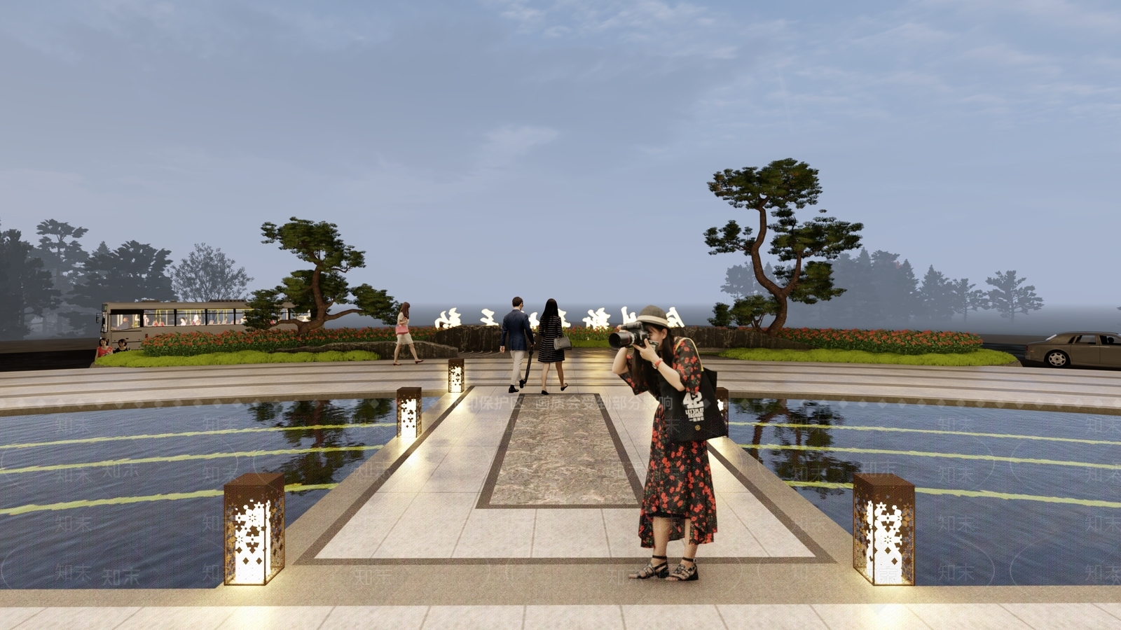 新中式示范区景观SU模型下载【ID:1137774901】