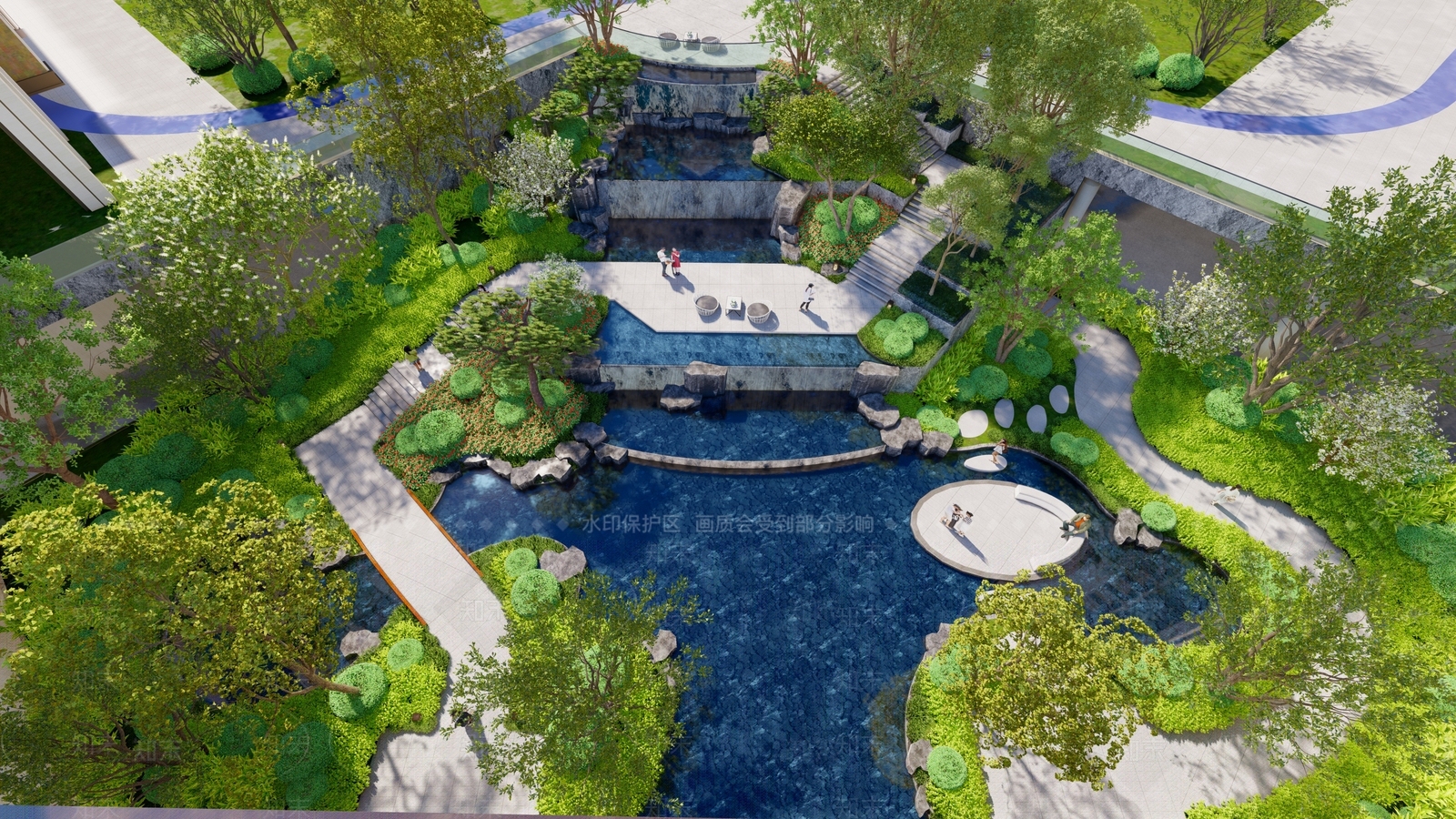 新中式示范区景观SU模型下载【ID:1137774901】