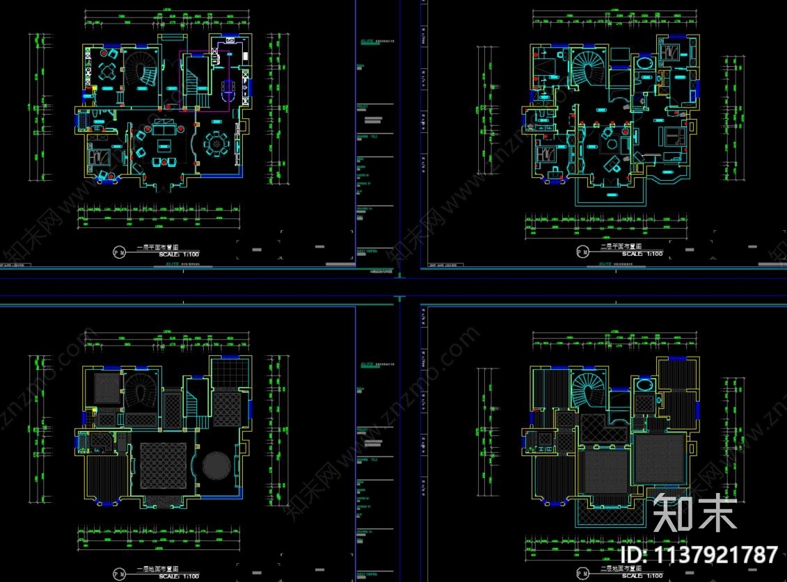 别墅cad施工图下载【ID:1137921787】