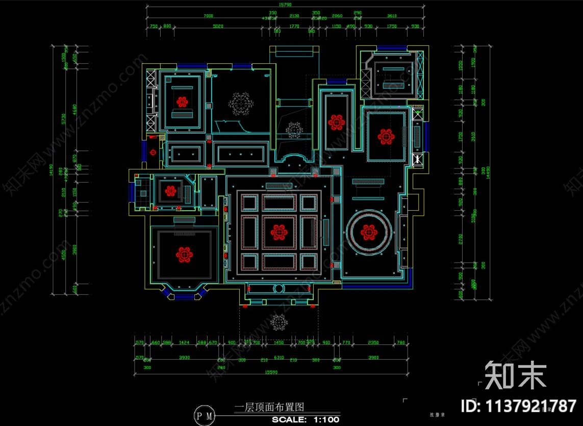 别墅cad施工图下载【ID:1137921787】