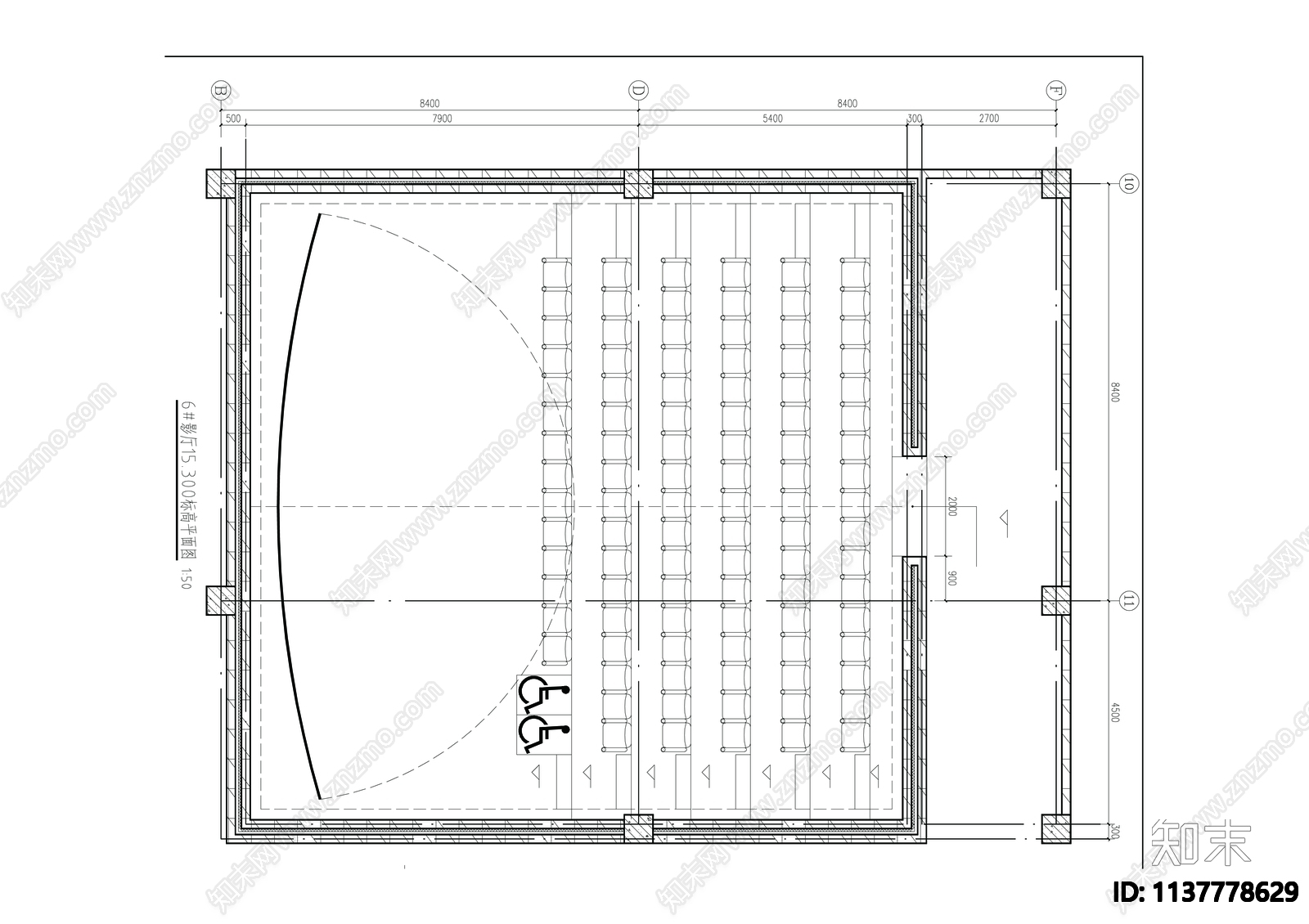 影院详图cad施工图下载【ID:1137778629】