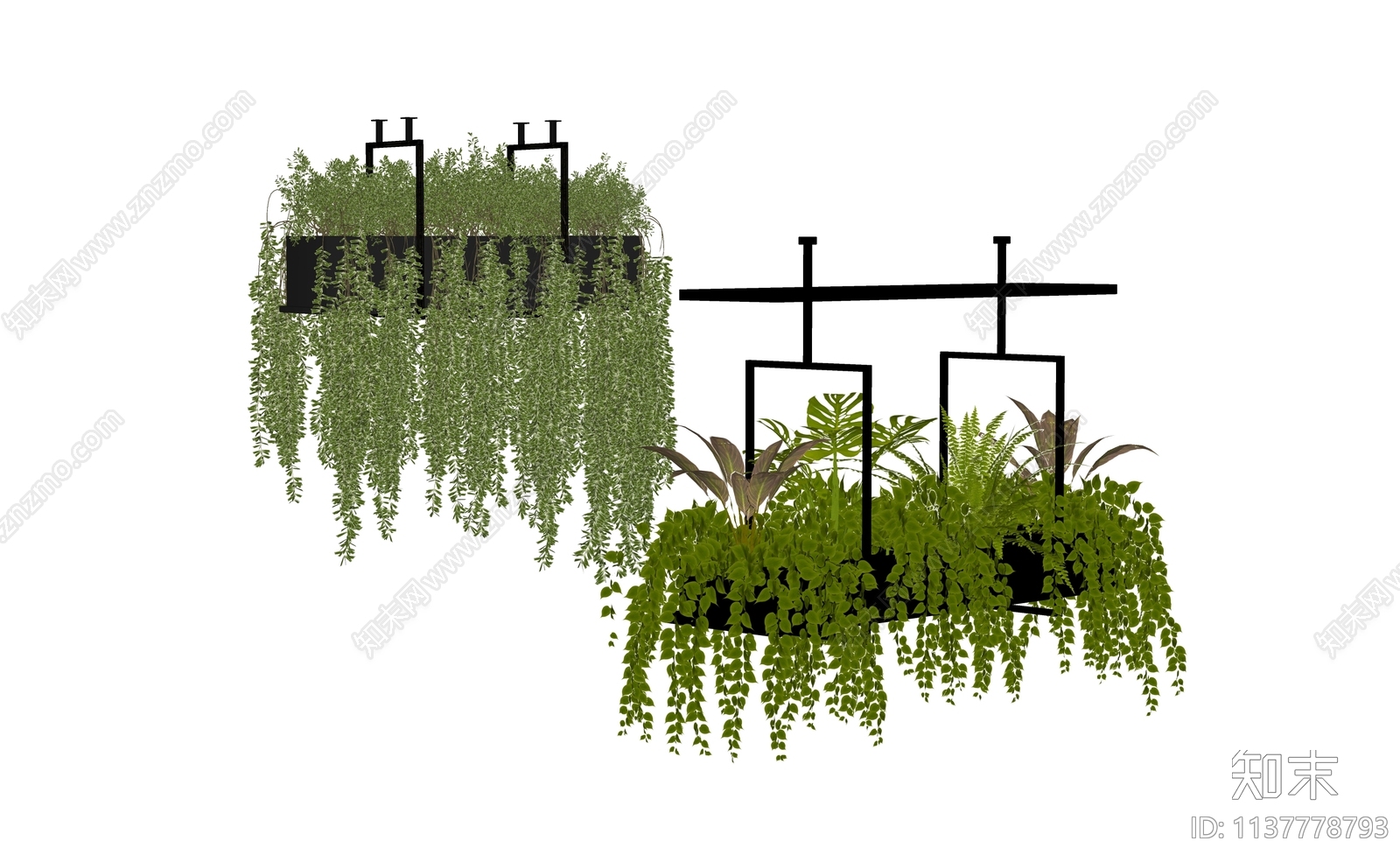 现代吊篮植物SU模型下载【ID:1137778793】