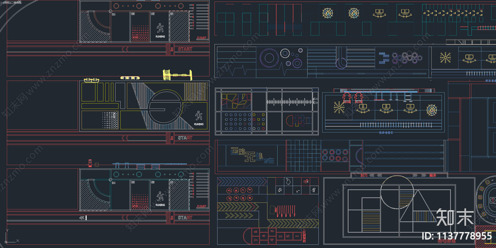 超全儿童活动场地平面图cad施工图下载【ID:1137778955】