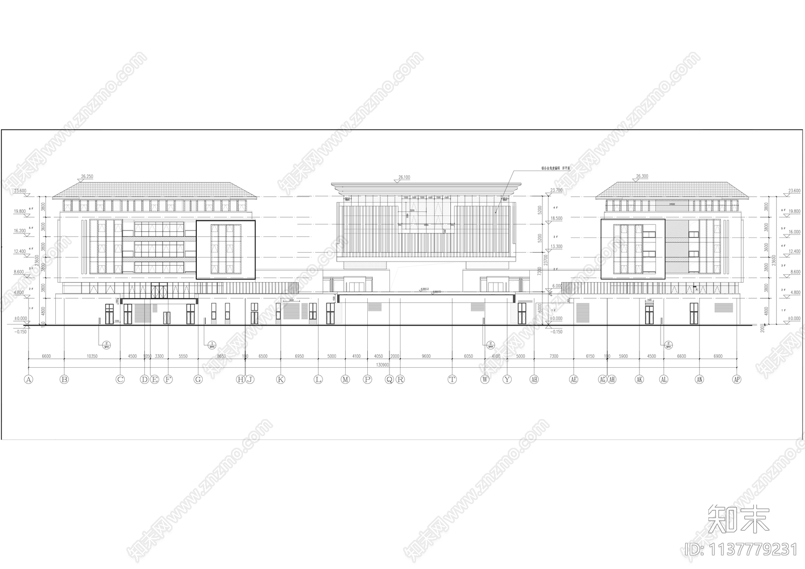 职业学校教研行政综合食堂宿舍建筑施工图下载【ID:1137779231】