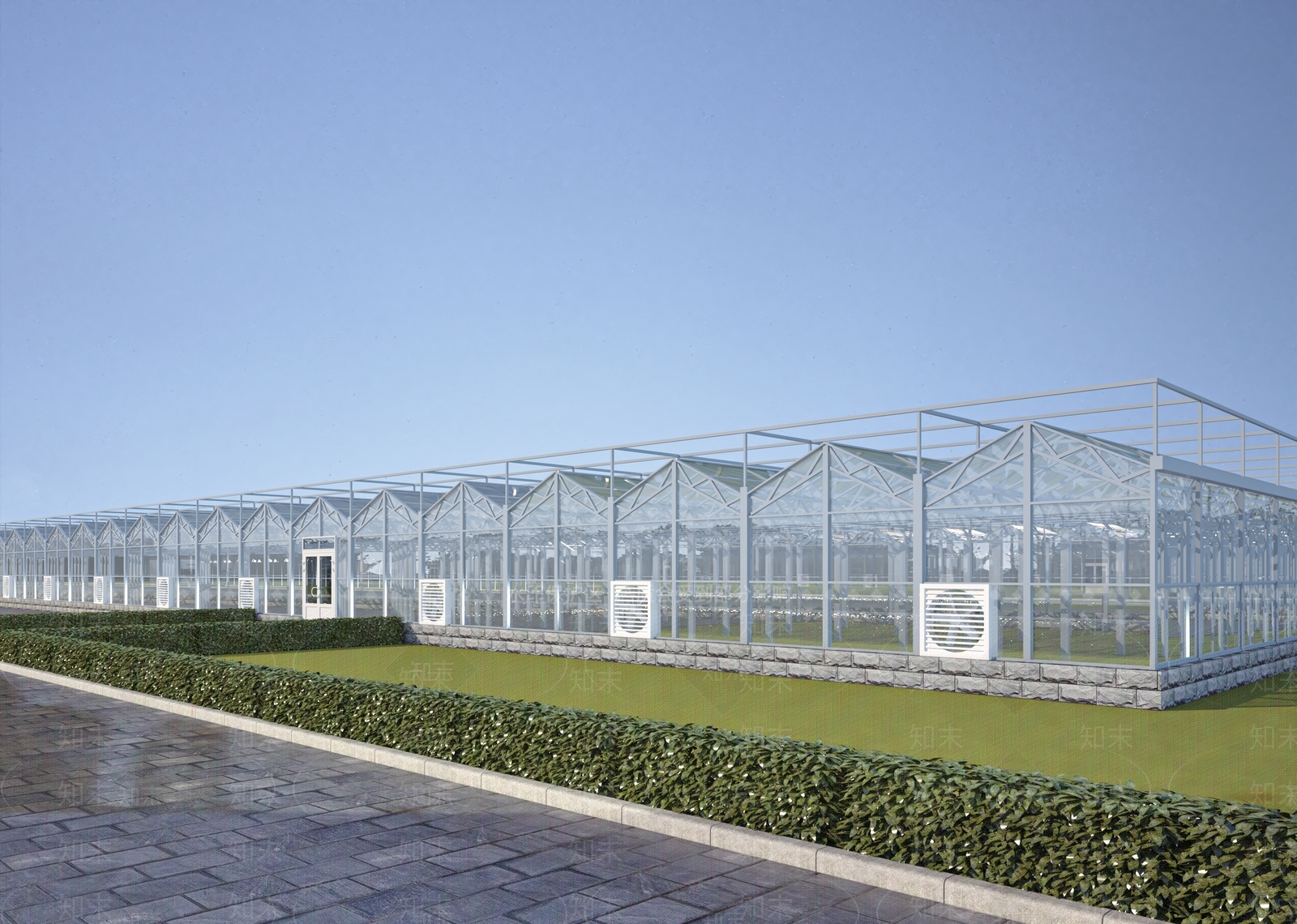 现代温室大棚3D模型下载【ID:1137779682】