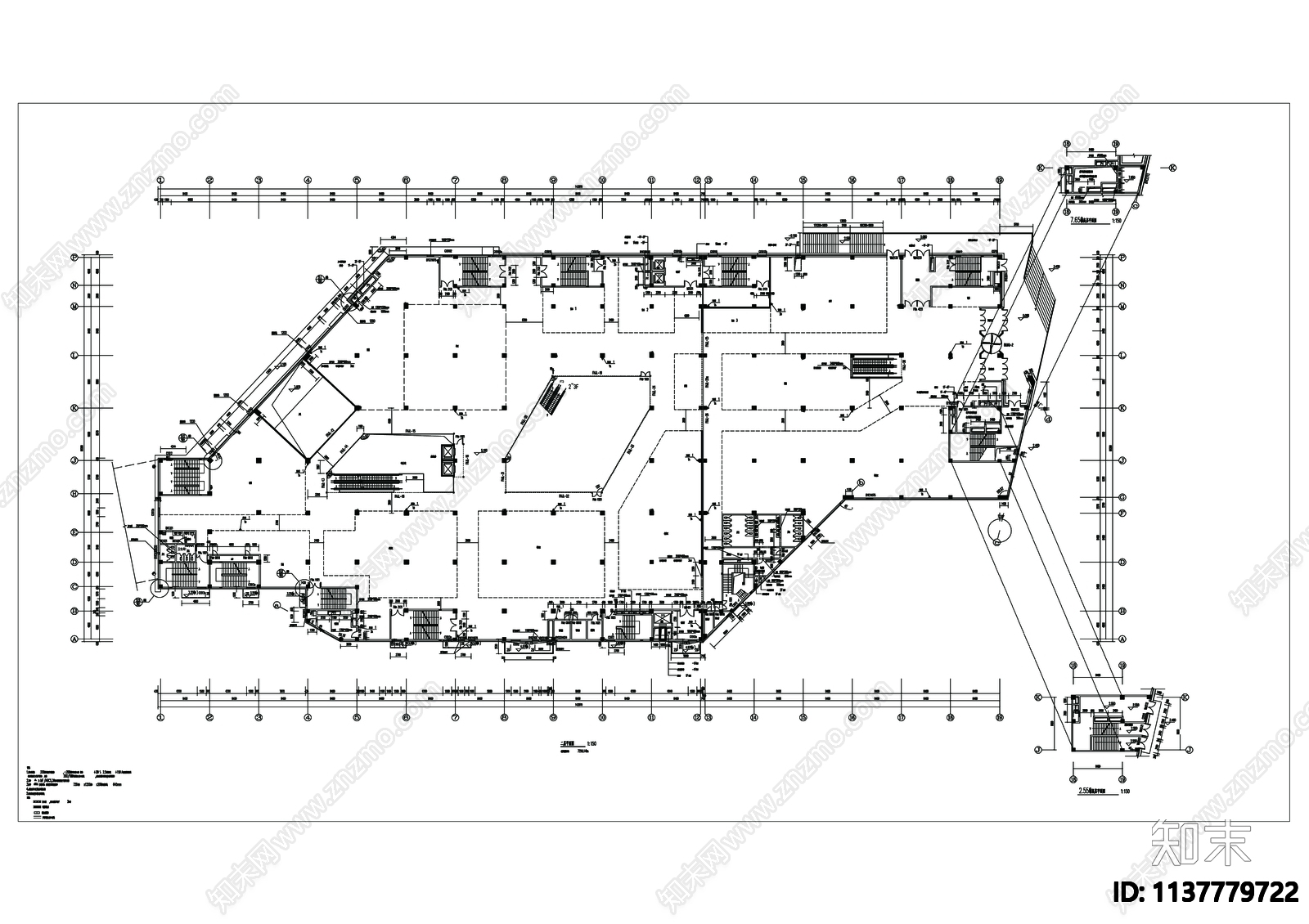 现代商业综合体建筑cad施工图下载【ID:1137779722】