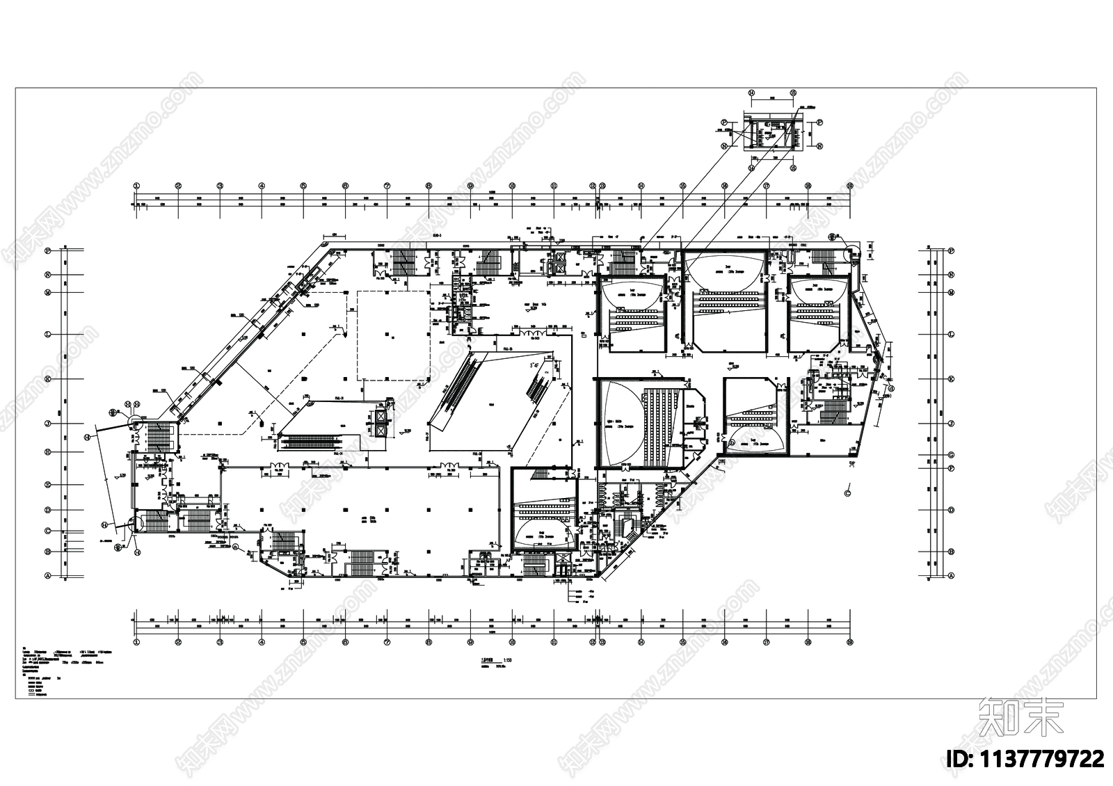 现代商业综合体建筑cad施工图下载【ID:1137779722】